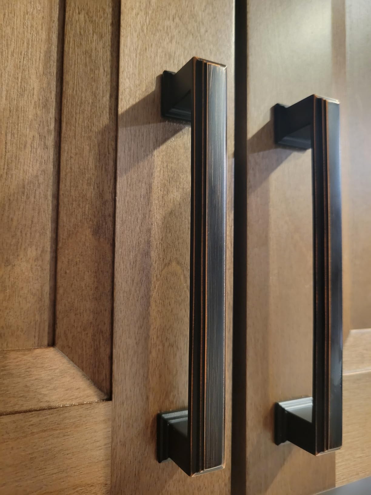 Amerdeco 10 Pack Matte Black 5 Inch(128mm) Hole Centers Kitchen Cabinet Pulls Cabinet Hardware Kitchen Handles for Cabinets Cupboard Handles Drawer Pulls customer photo 1