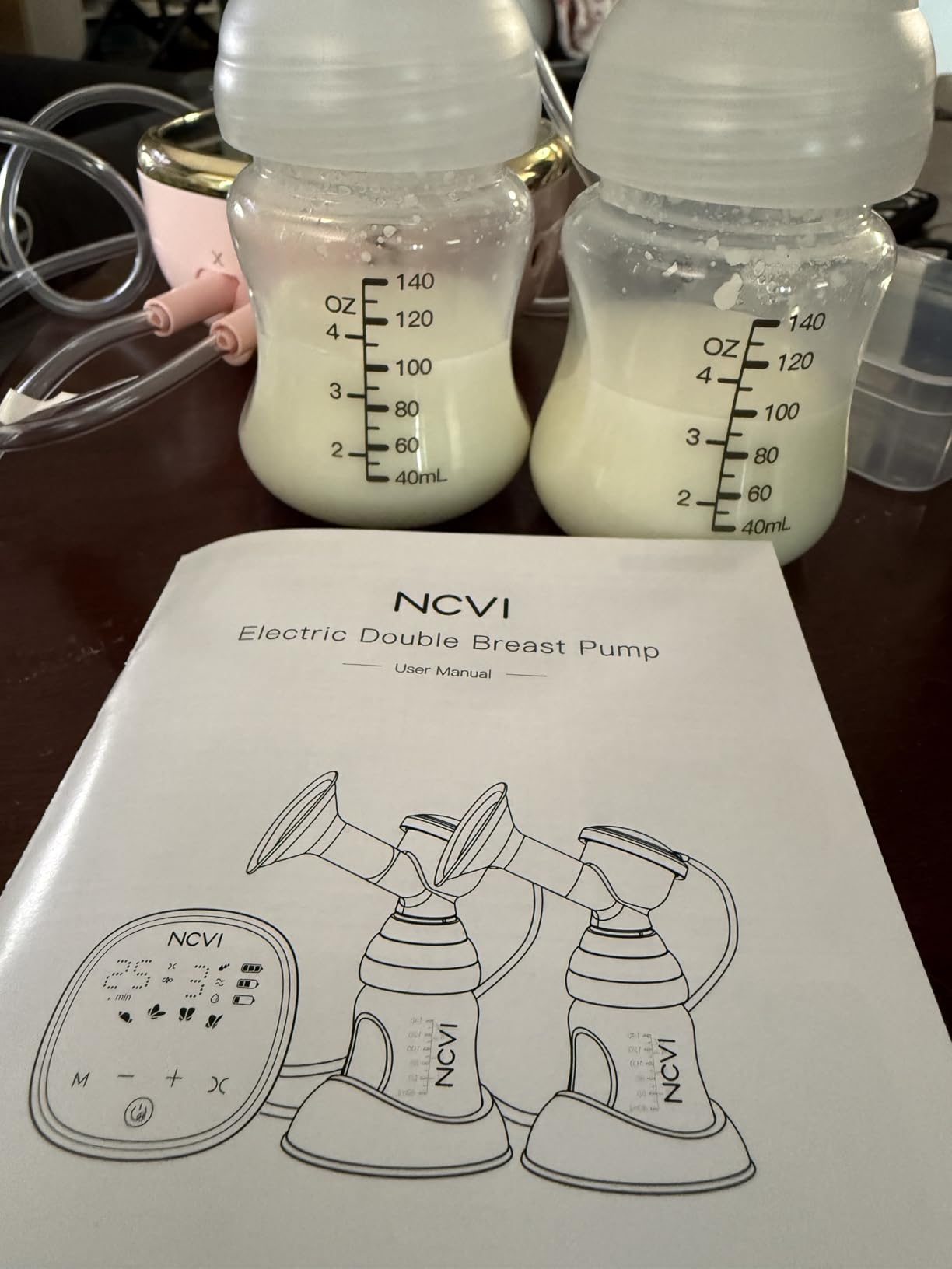 NCVI Electric Breast Pump 8782, Portable Hospital-Grade Double Pump with 4 Modes & 9 Levels, Anti-Backflow, Rechargeable Quiet Breastfeeding Pump for Efficient Comfortable Use at Home, Work or Travel customer photo 2