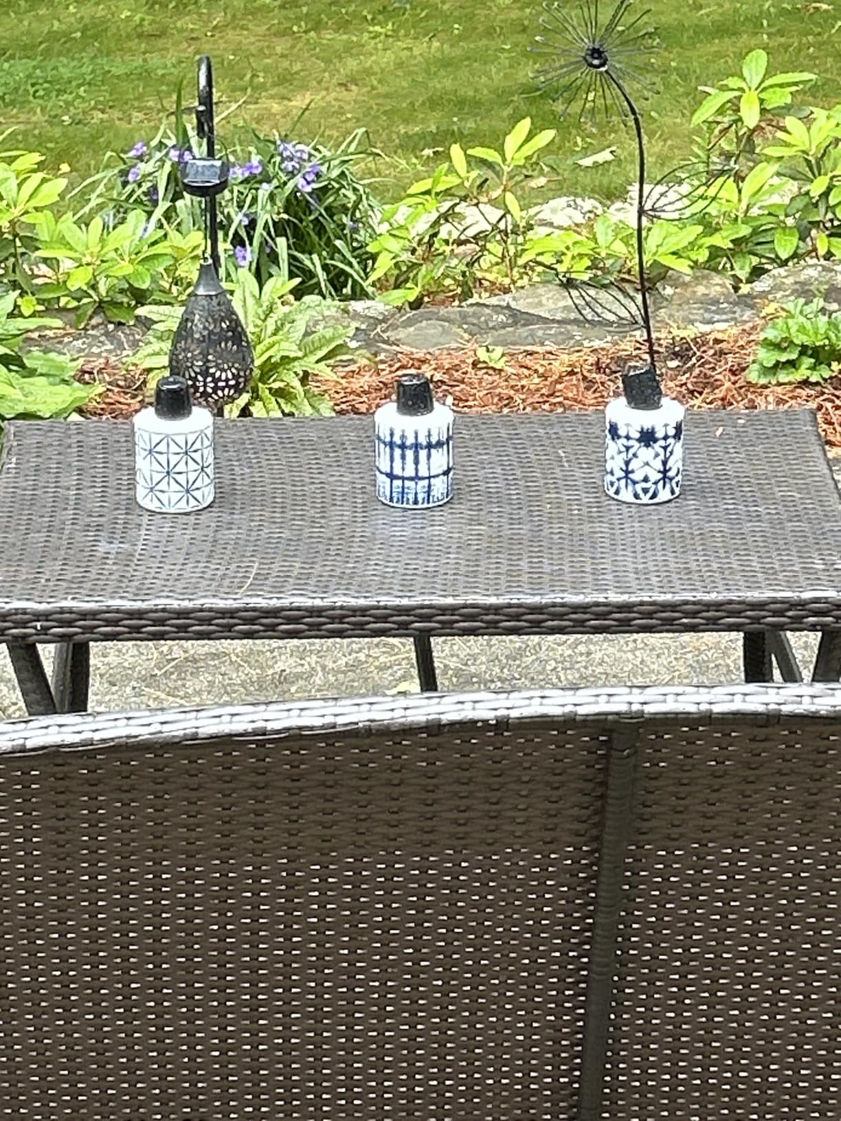 TIKI Glass Tie-Dye Tabletop Torches, 3-Pack - Decorative Outdoor TIKI Torches for Patio, Backyard & Garden - Blue, 5.75-Inch customer photo 2
