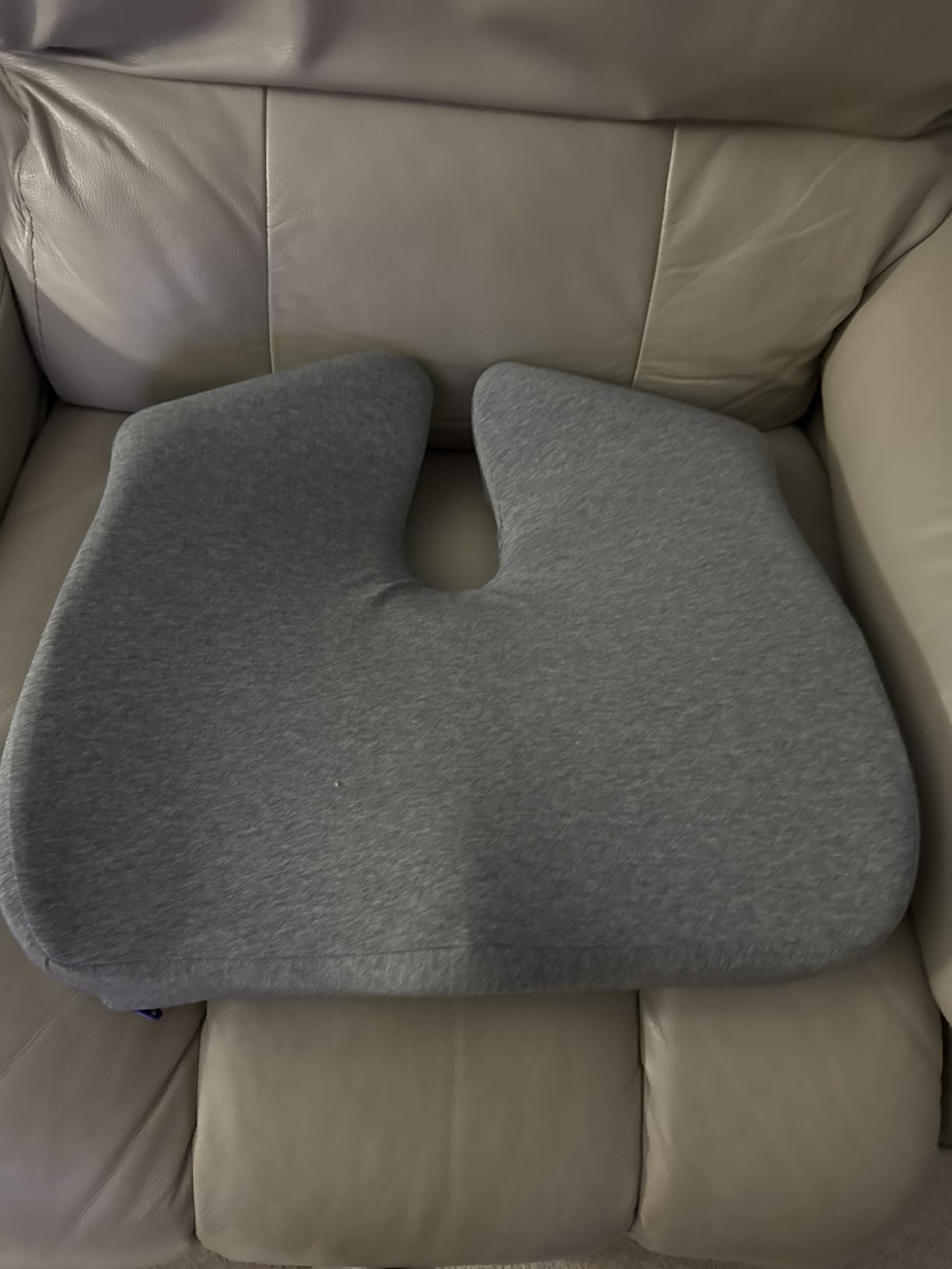 C CUSHION LAB Patented Pressure Relief Seat Cushion for Long Sitting Hours on Office/Home Chair, Car, Wheelchair - Extra-Dense Memory Foam for Hip, Tailbone, Coccyx, Sciatica - Light Grey customer photo 1