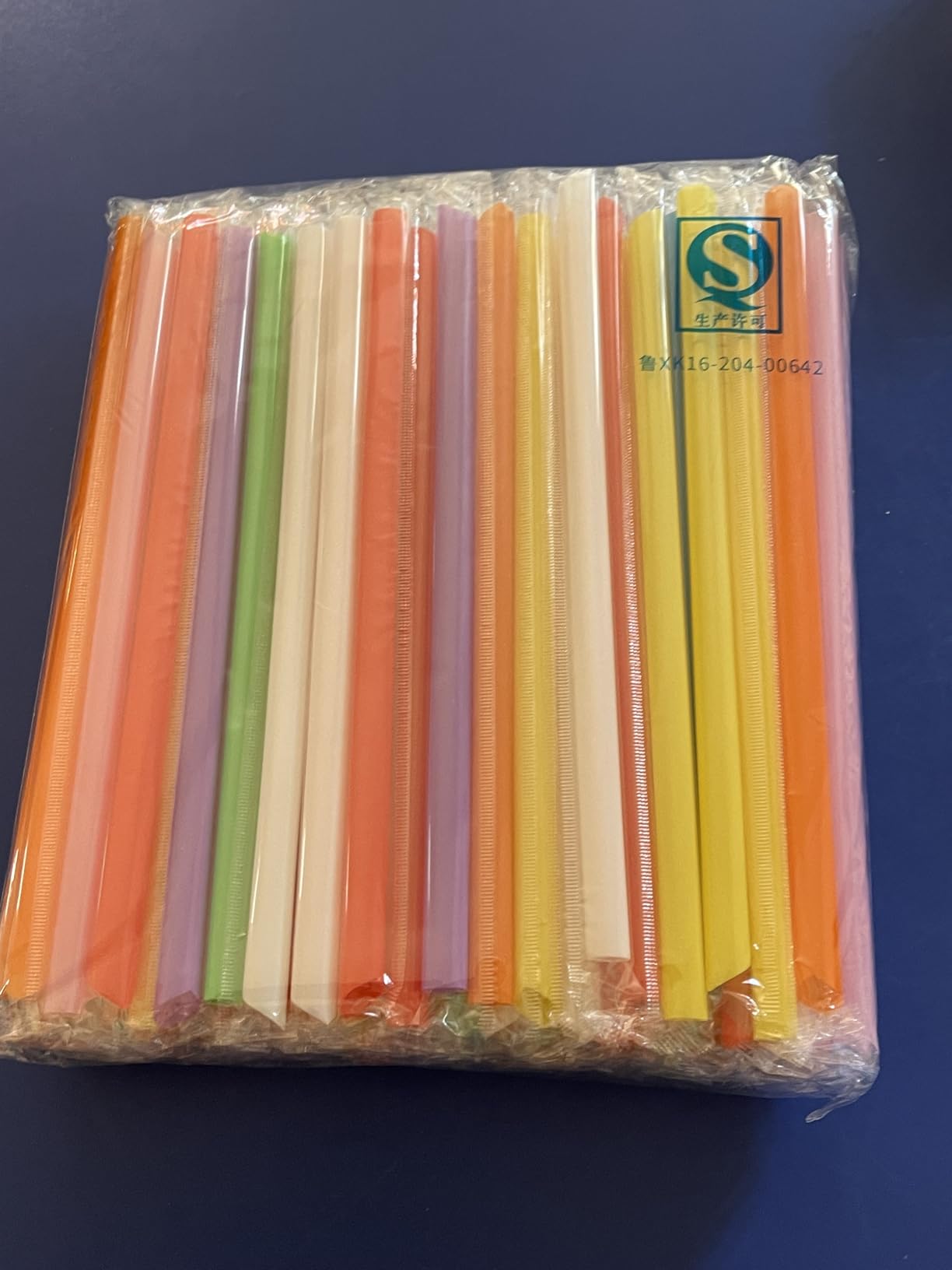 300 Pcs Multi Colors Jumbo Smoothie Boba Straws,Plastic Milkshake Disposable Wide-mouthed Large Individually Wrapped Straws(0.43