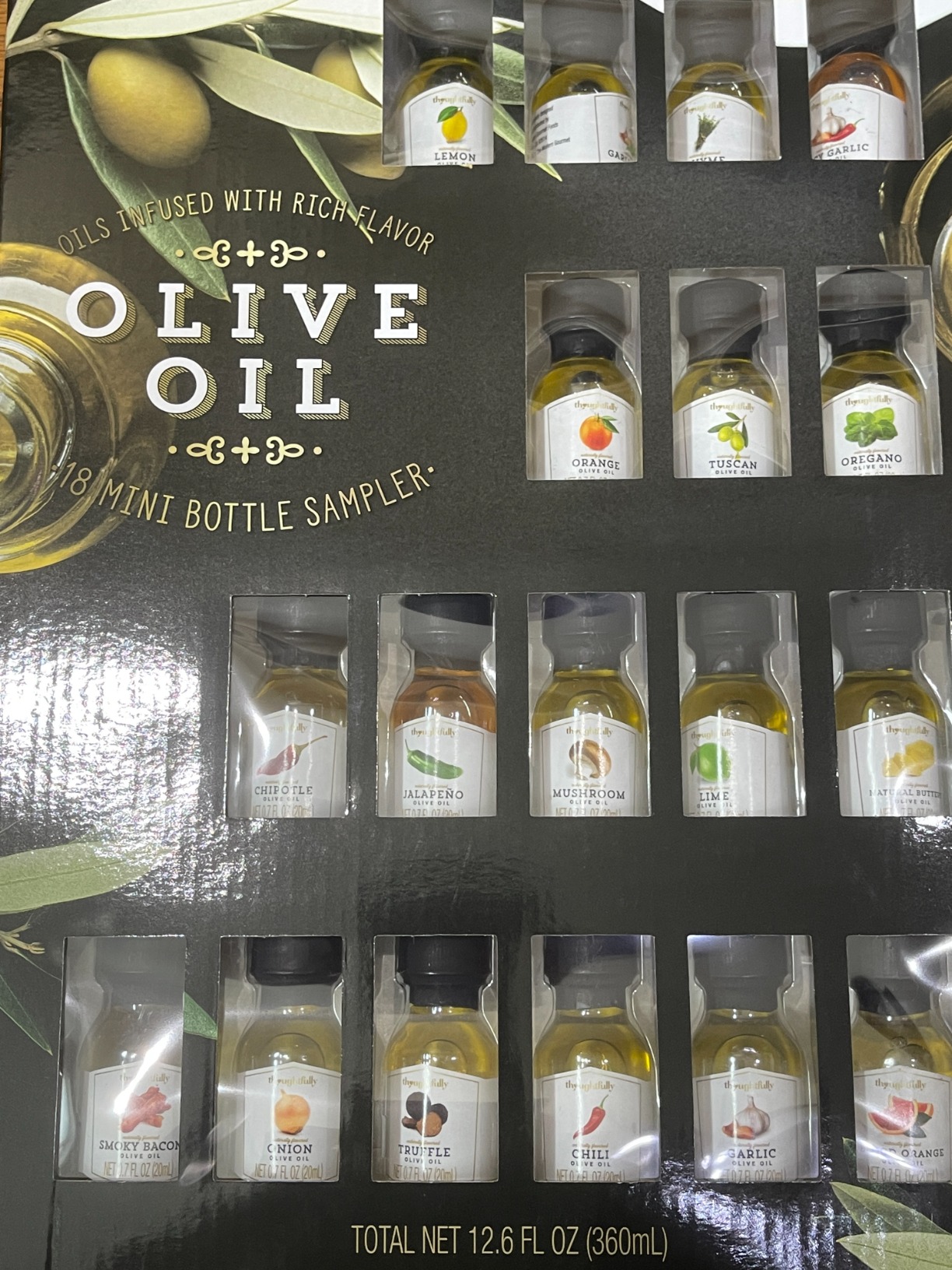 Thoughtfully Gourmet, Olive Oil Sampler Gift Set, Includes Uniquely Flavored Extra Virgin Cold Pressed Spanish Olive Oil, Flavors Include Garlic, Chili, Chipotle and More, Pack of 18 customer photo 2