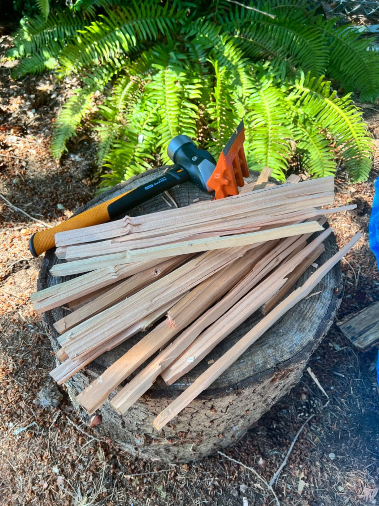 Firewood Kindling Log Wood Splitter - No Axe! Wedge Point Splits Firewood, 3 Inch Orange with Safety Cover customer photo 1