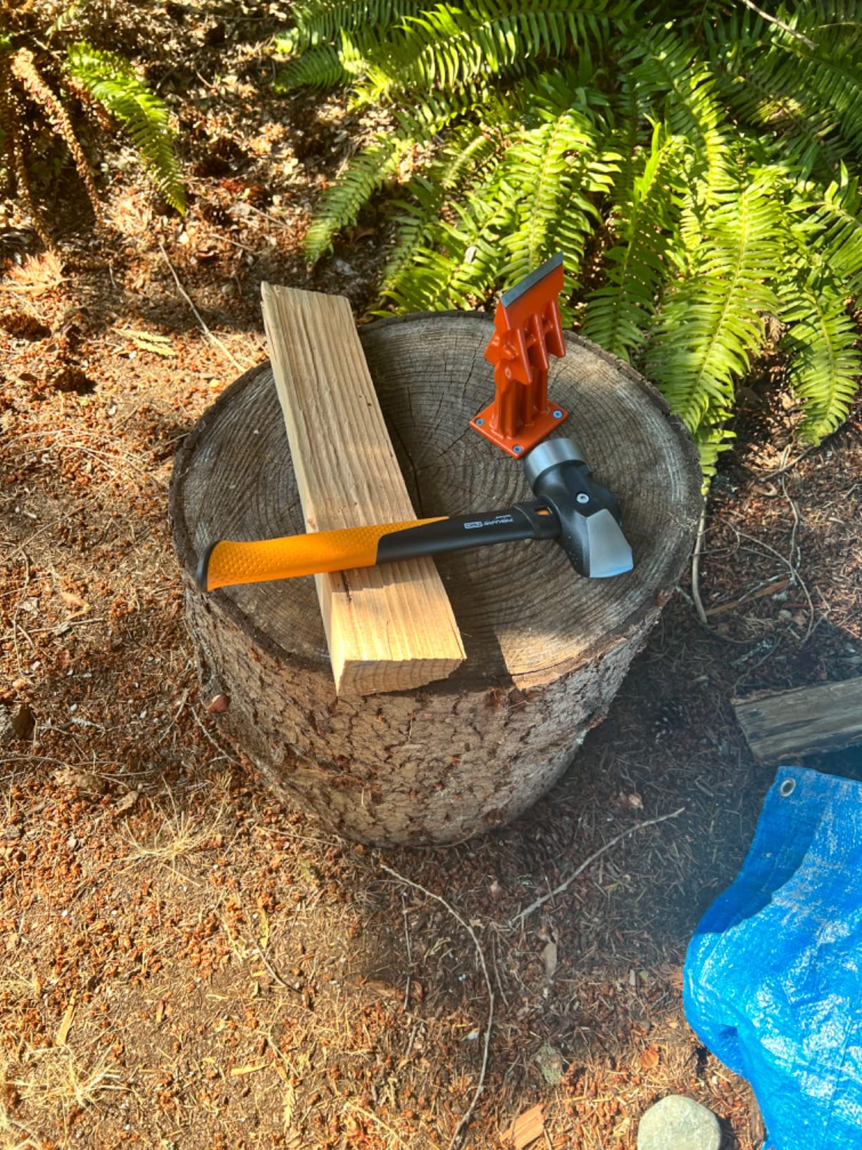 Firewood Kindling Log Wood Splitter - No Axe! Wedge Point Splits Firewood, 3 Inch Orange with Safety Cover customer photo 2