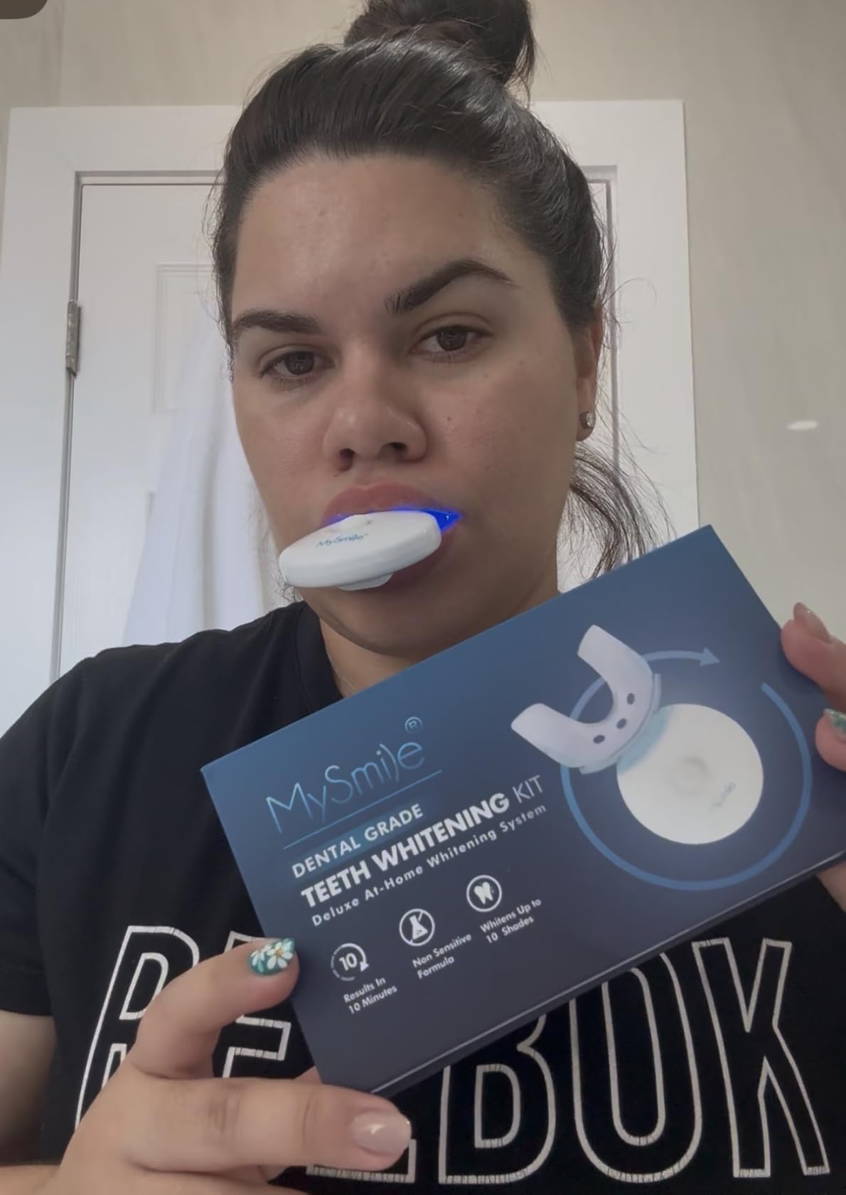 MySmile Teeth Whitening Kit with LED Light, 10 Min Non-Sensitive Fast Teeth Whitener with 3 Carbamide Peroxide Whitening Gel, Helps to Remove Stains from Coffee, Smoking, Wines, Soda, Food customer photo 1