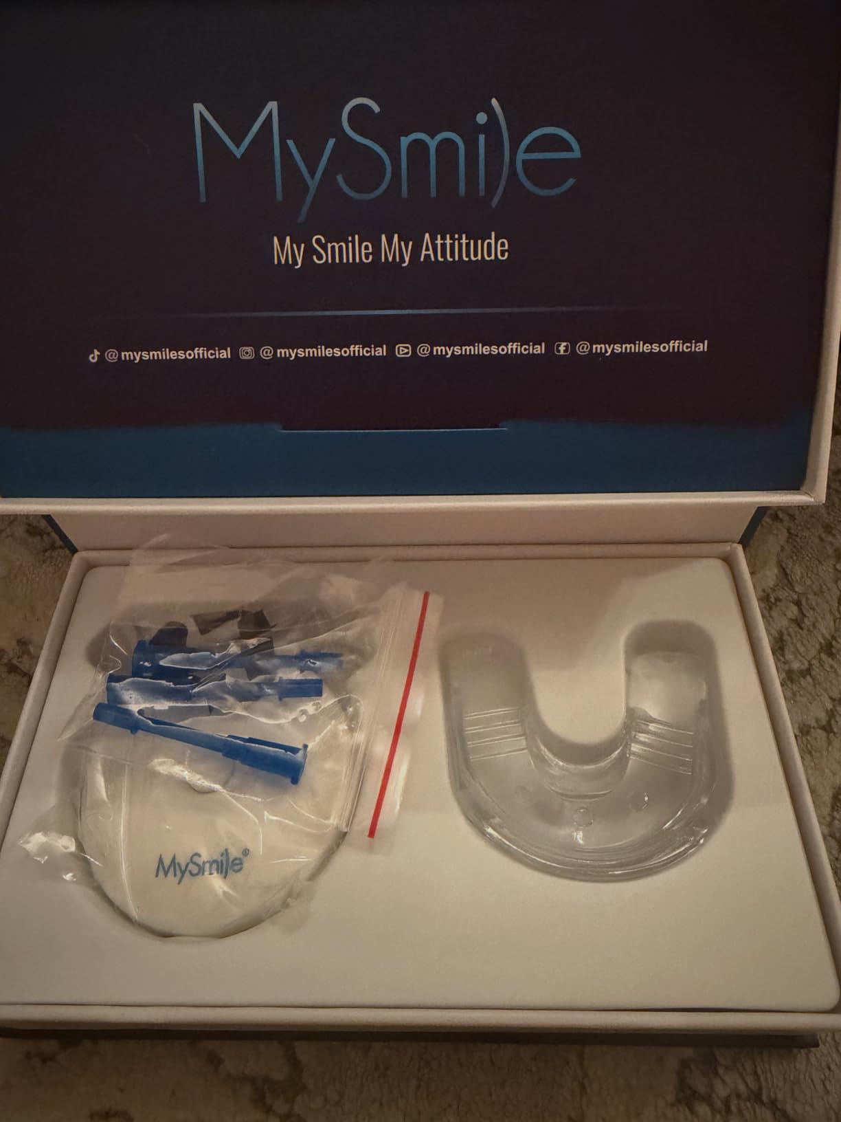 MySmile Teeth Whitening Kit with LED Light, 10 Min Non-Sensitive Fast Teeth Whitener with 3 Carbamide Peroxide Whitening Gel, Helps to Remove Stains from Coffee, Smoking, Wines, Soda, Food customer photo 2