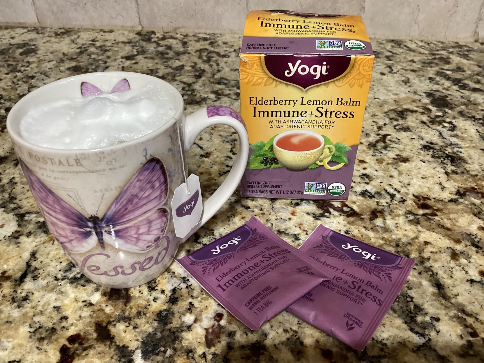 Yogi Tea Immune Stress Elderberry Lemon Balm Organic, 16 Count customer photo 2
