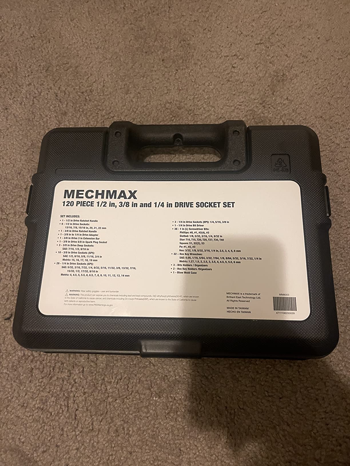 121 Piece Mechanic Tool Set, 1/4 & 3/8 Inch Drive Metric & Standard Socket Wrench Kit customer photo 2