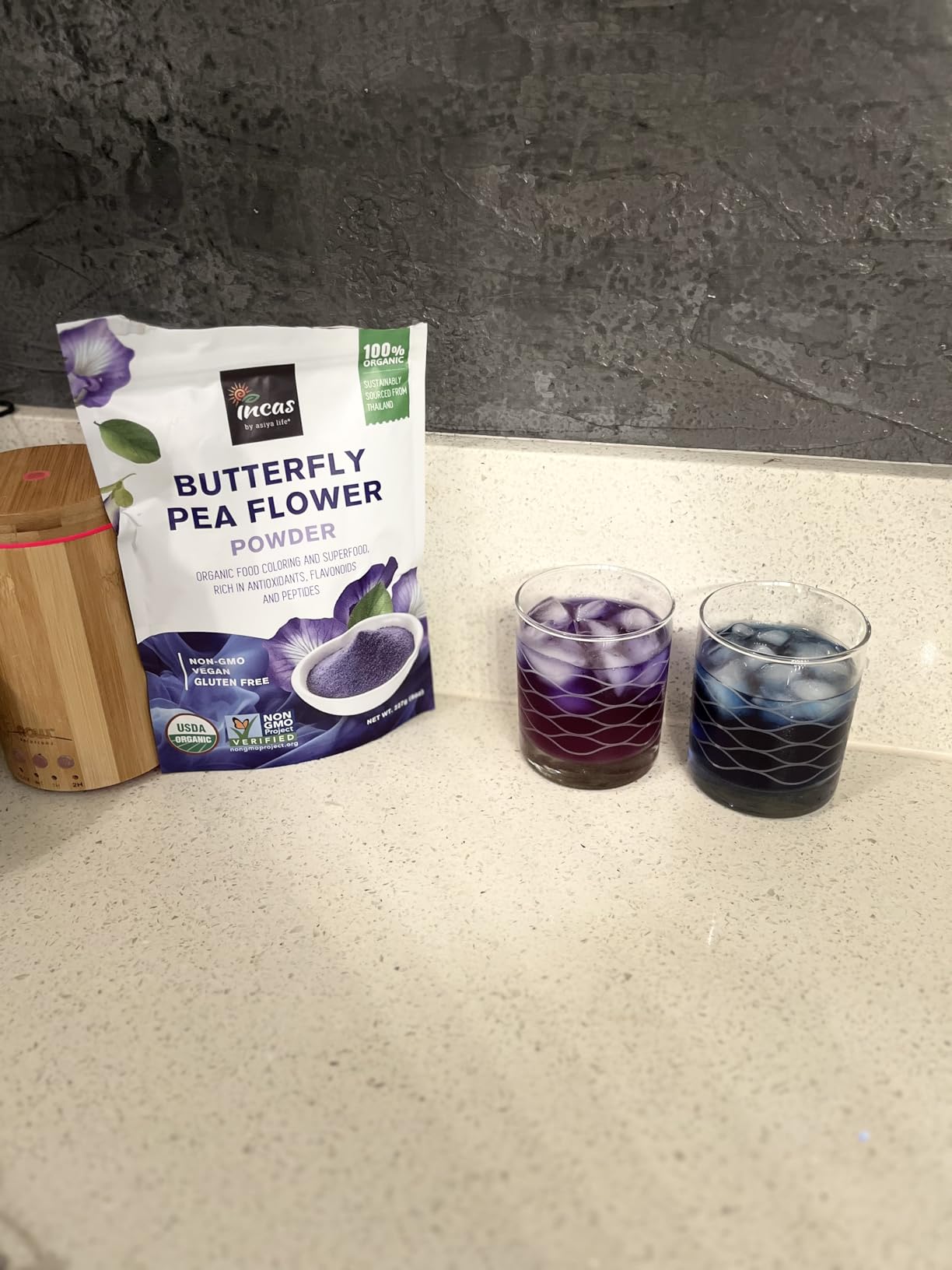 INCAS 100% USDA Organic Butterfly Pea Flower Powder (4 Ounce) | Organic Blue Matcha Tea | Non-GMO Verified Extract from Thailand | Natural Blue Food Coloring | Adaptogenic Raw Culinary | Vegan customer photo 1