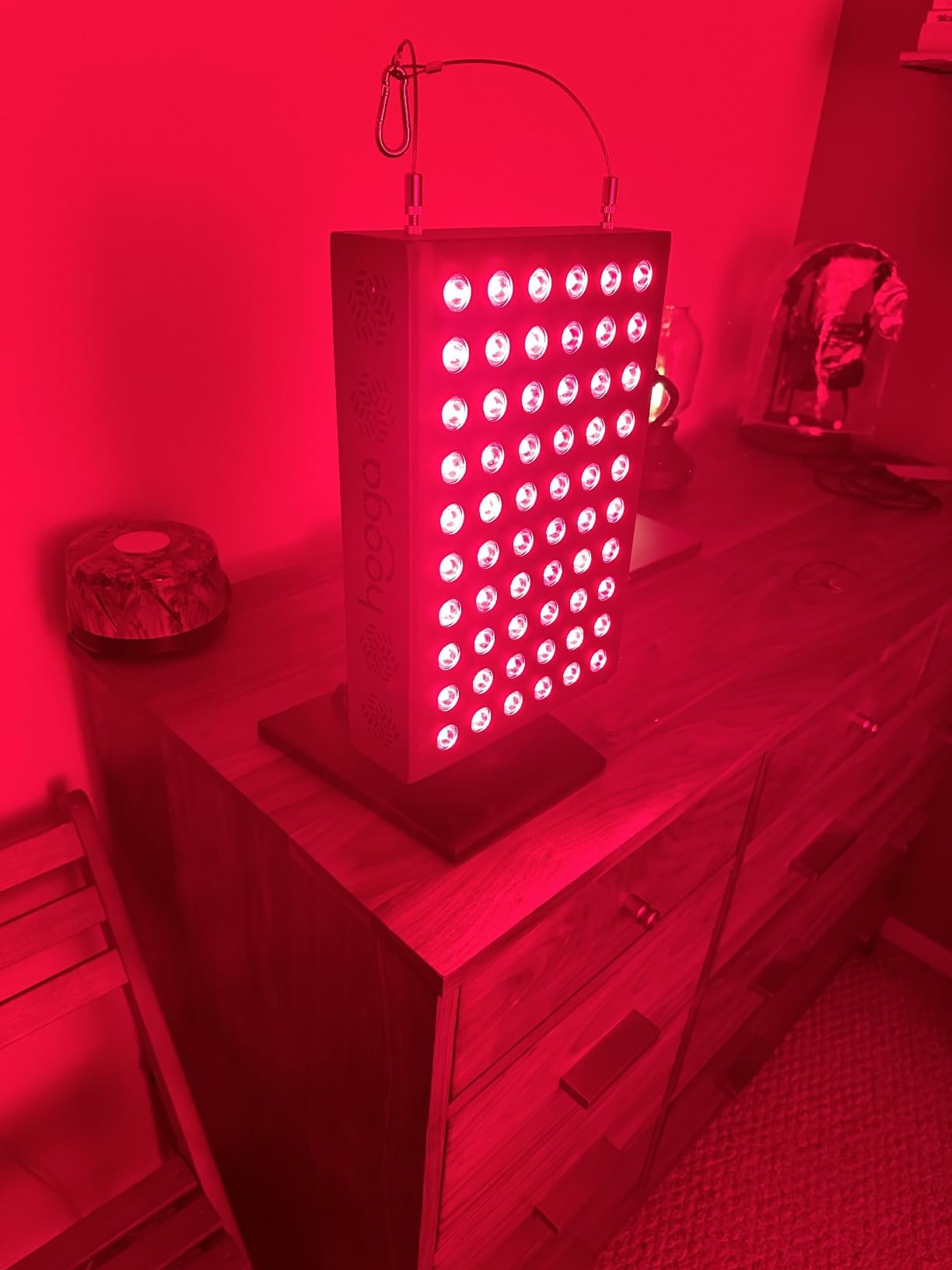 Hooga Red Light Therapy Panel Device - 660nm Red & 850nm Near Infrared Light Therapy, LED Light Therapy Lamp for Face & Body, Dual Chip LEDs, Timer, Adjustable Stand - PRO300 customer photo 1