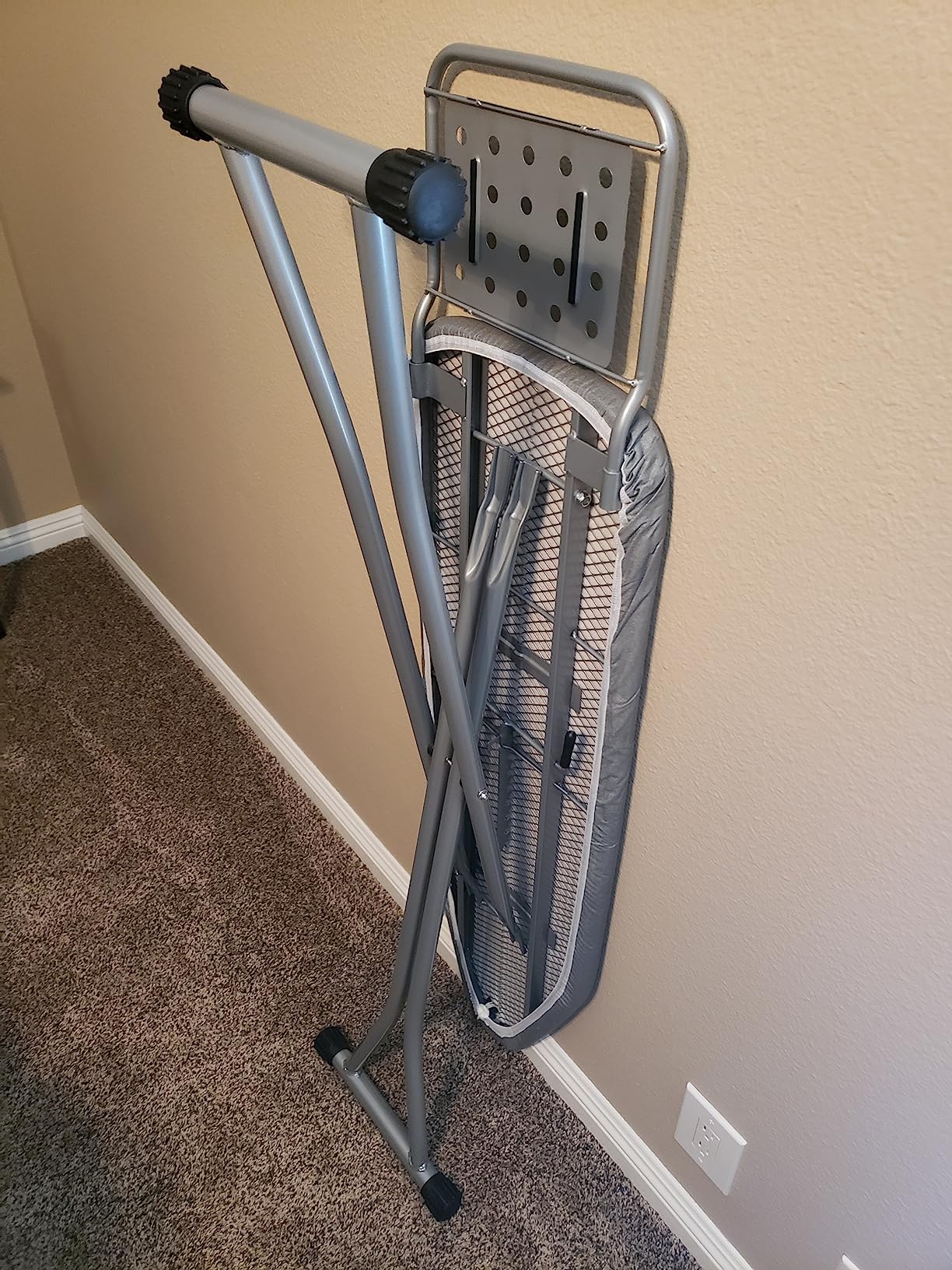 BKTD Ironing Board, Heat Resistant Cover Iron Board with Steam Rest, Non-Slip Foldable Ironing Stand, Heavy Sturdy Metal Frame Legs Iron Stand(13 * 34 * 53 Inches) (Silver Gray) customer photo 2
