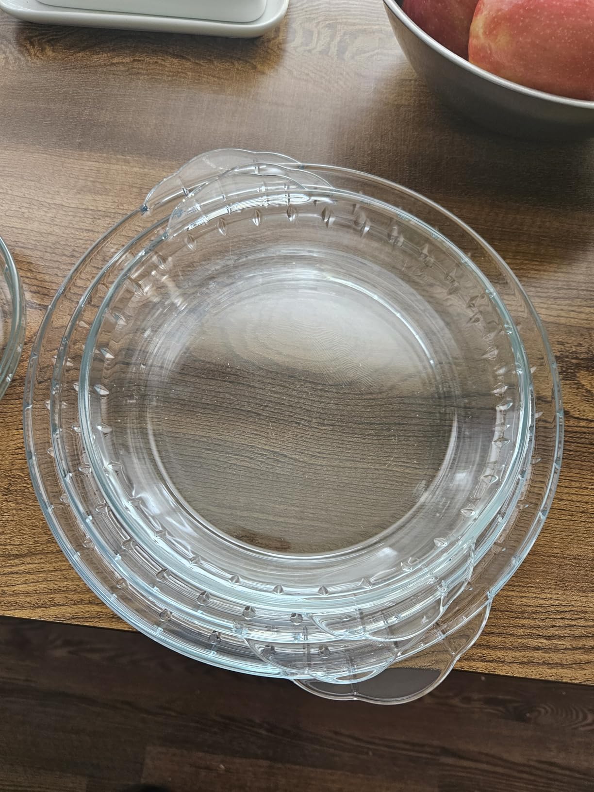 MCIRCO 4 Packs Glass Pie Plates Deep Pie Pans Set (7