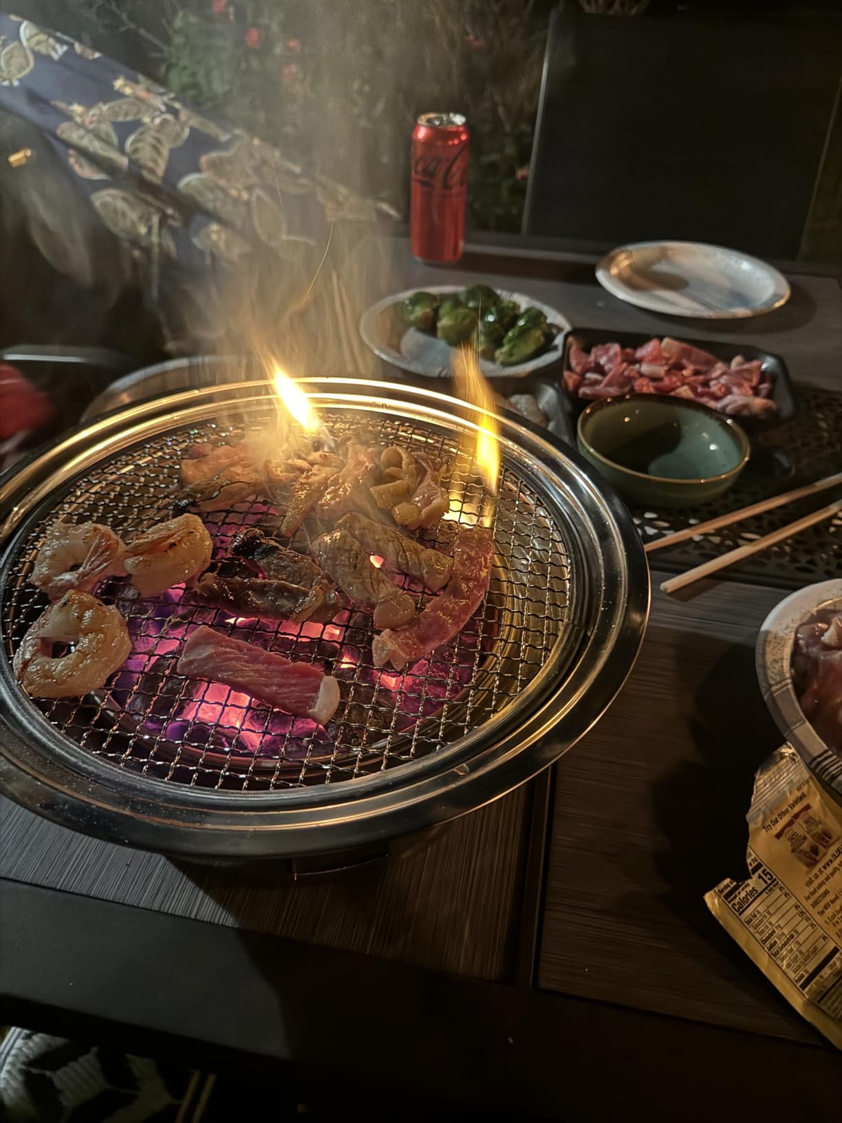 Baffect BBQ Charcoal Grill, 13.7 inch Non-stick Stainless Steel Korean Barbecue Grill, Portable Charcoal Stove for Outdoors Camping Picnic and Indoor Party Cooking customer photo 2