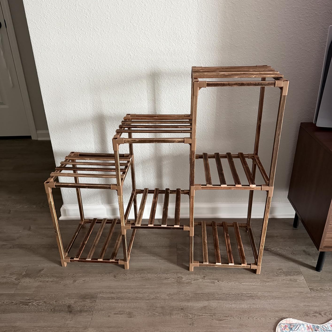 Bamworld Plant Stand Indoor Plant Shelf Outdoor Wood Plant Rack for Multiple Plants 3 Tiers Ladder Plant Holder for Living Room Patio Boho Home Decor for Gardening customer photo 2