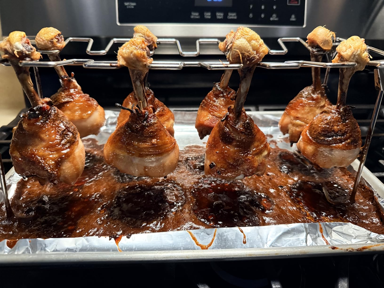 Chicken Leg And Wing Rack For Grill Smoker Oven - Easy To Use 14 Slots Chicken Leg Rack - High Grade Stainless Steel Chicken Wing Rack Chicken Drumstick Holder For Perfect Cook customer photo 1