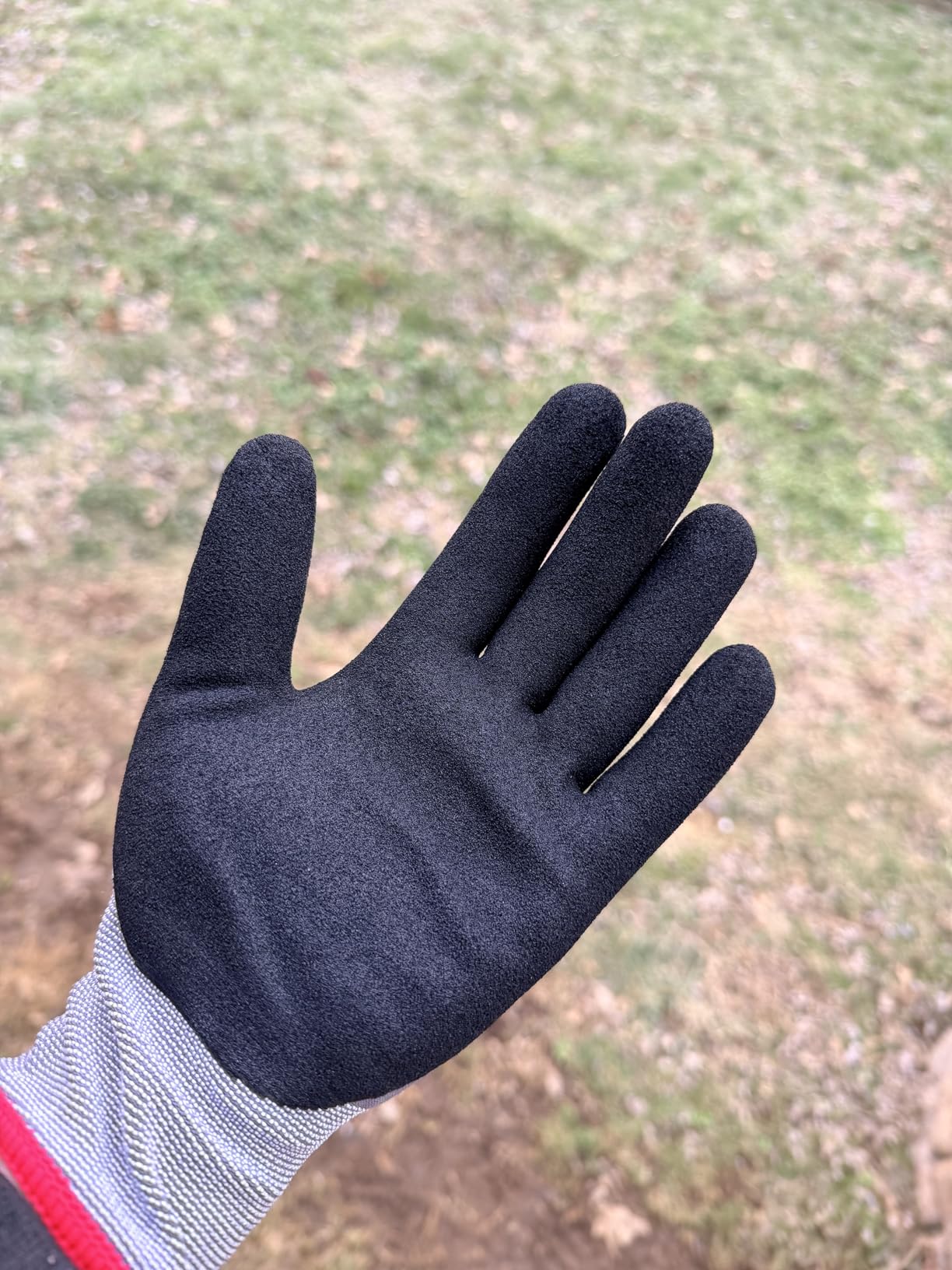 LOCCEF Work Gloves MicroFoam Nitrile Coated-6 Pairs, Seamless Knit Nylon Gloves, Gray Work gloves customer photo 2