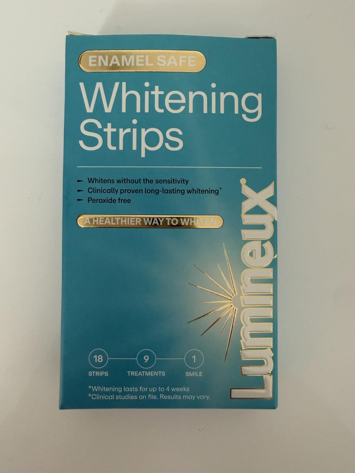 Lumineux Teeth Whitening Strips Kit - 9 Treatments (1 Month) - Peroxide Free - Enamel Safe for Whiter Teeth - Whitening Without The Sensitivity - Dentist Formulated - Sensitivity Free customer photo 1