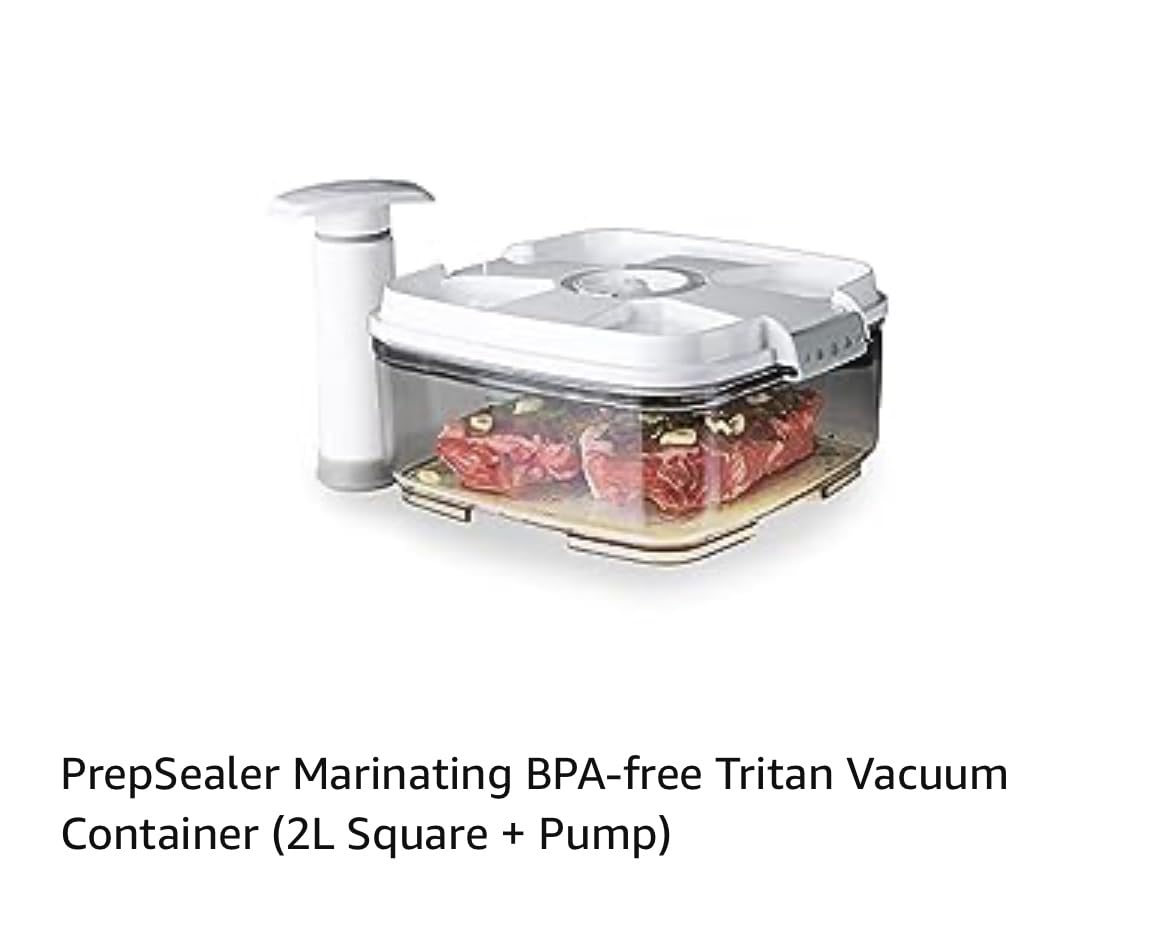 PrepSealer Marinating Vacuum System Container-Makes Food Tastier, Juicier, Healthier and More Tender (2 Liter, Rectangle Shape, Tritan Material) customer photo 1