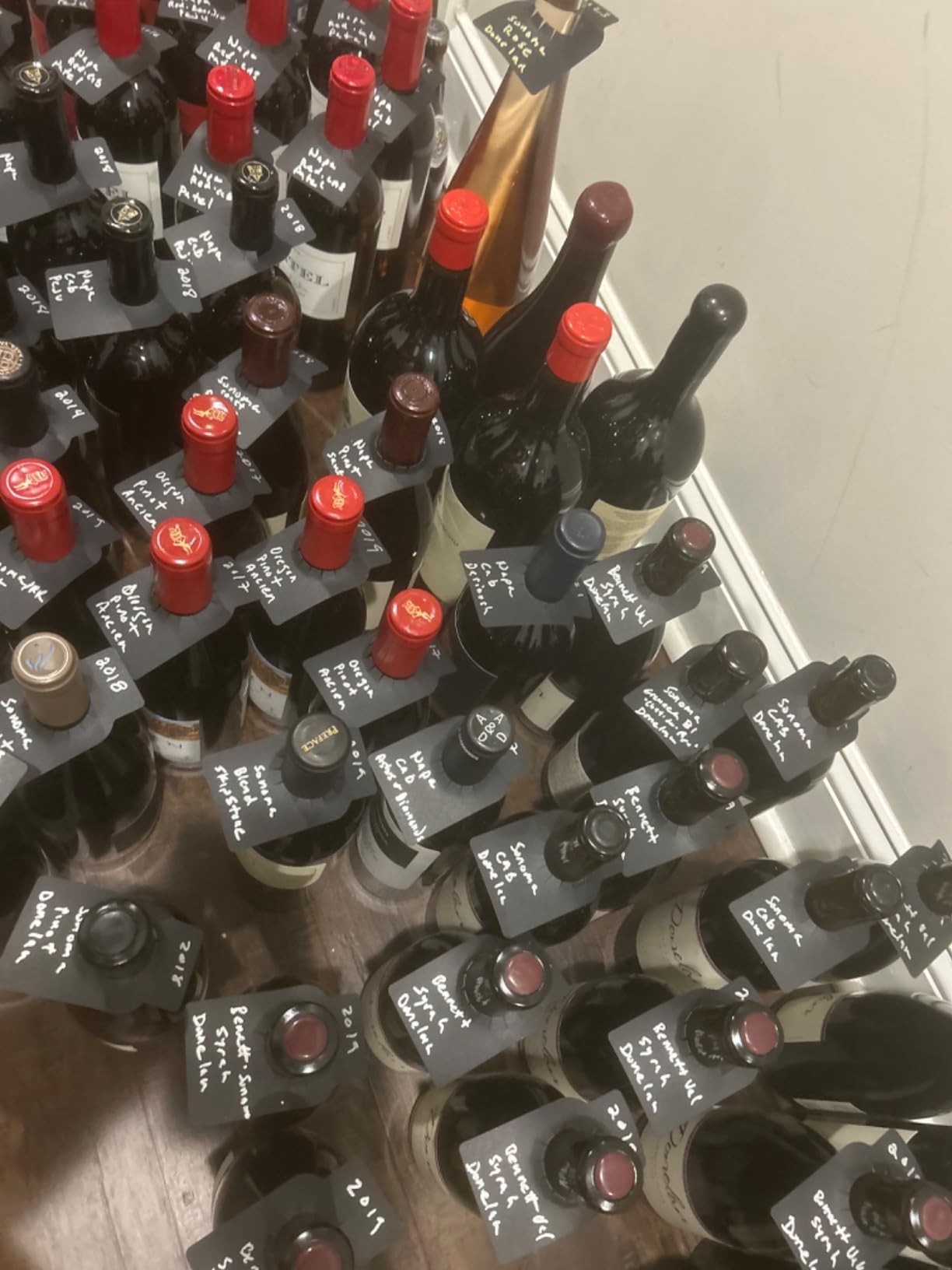 200 Pieces Wine Bottle Tags Paper Cellar Label Reusable Racks Marker Wine Bottle Neck Id Tags Double Sided Bottles Hanging Tag for Seller Bridal Shower Party (White) customer photo 1