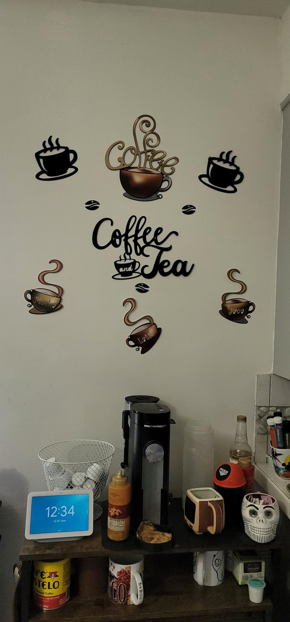 Ferraycle 3 Pieces Coffee Cup Metal Wall Art - Wire Coffee Bar Hanging Decor customer photo 2