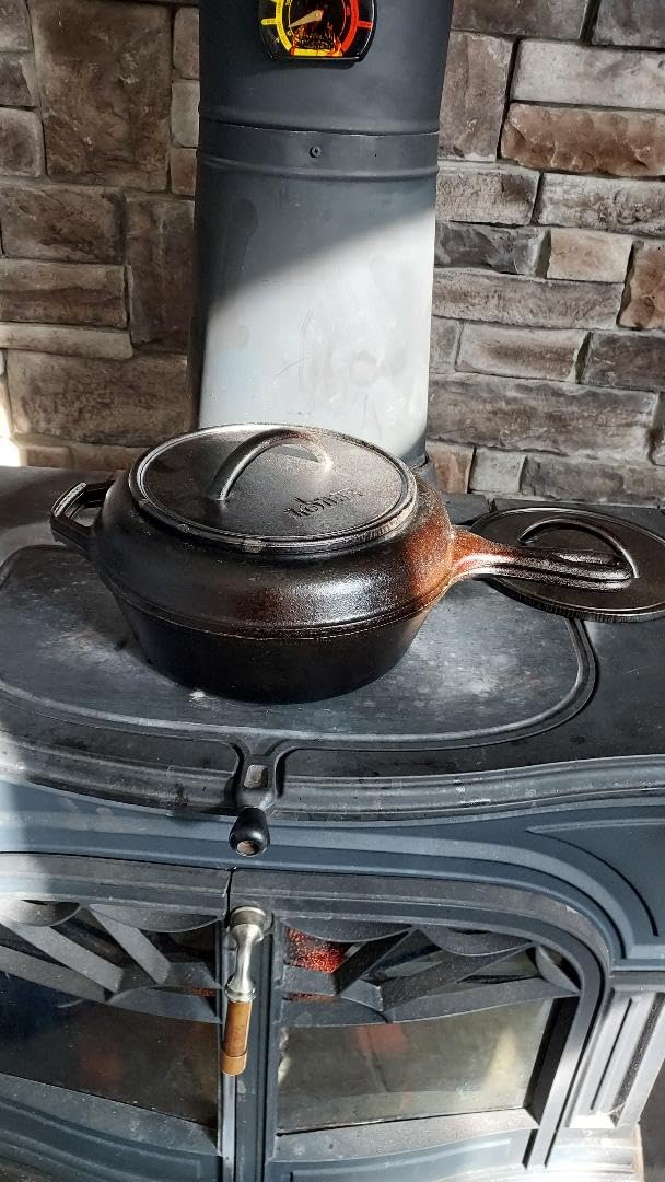 Lodge Pre-Seasoned Round Cast Iron Press - Cast Iron Griddle Press for a Restaurant-Quality Sear - Unparalleled Heat Retention - Use on the Stove or the Grill - 8 Inch customer photo 1