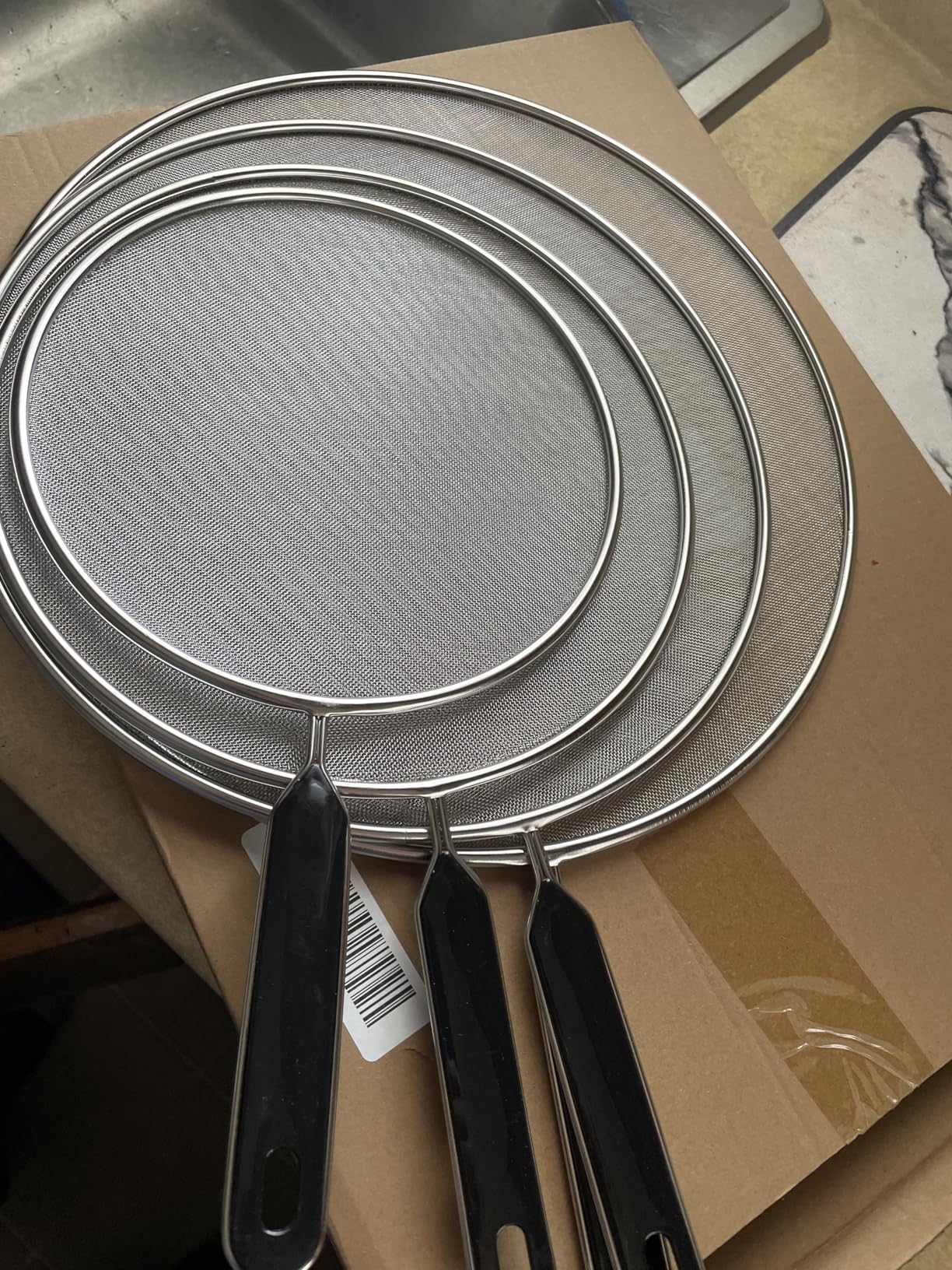 U.S. Kitchen Supply 4-Piece Stainless Steel Splatter Guard Set (13