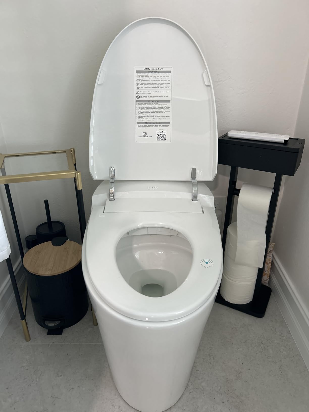 EPLO Smart Toilet,One Piece Bidet for Bathrooms,Modern Elongated Toilet with Warm Water,Dual Auto Flush,Foot Sensor Operation,Heated Bidet Seat,Electric Tankless Toilets with LED Display E16 customer photo 1