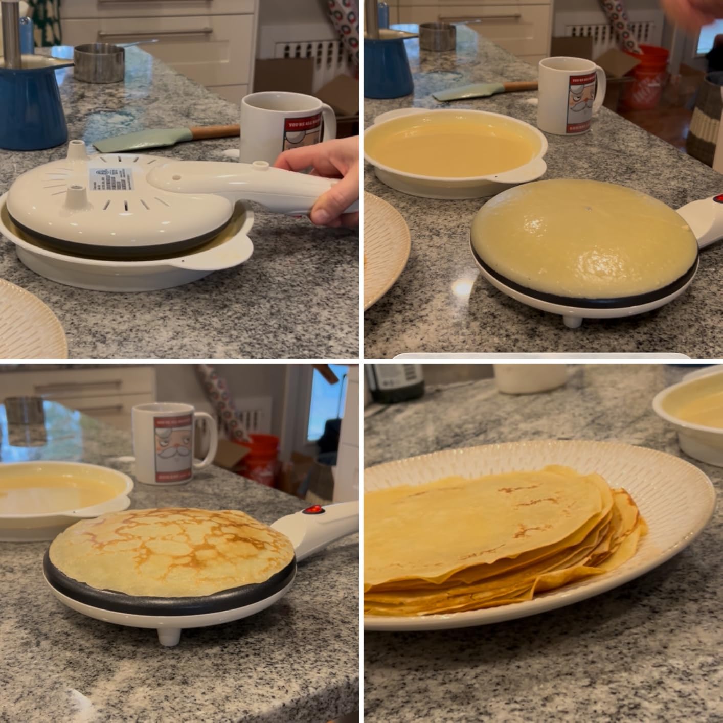 Moss & Stone Electric Crepe Maker 8 Inch, Portable Crepe Maker & Hot Plate Cooktop On/Off Switch, Nonstick Coating, Automatic Temperature Control, Easy To Use For Pancakes, Blintz, Chapati customer photo 1