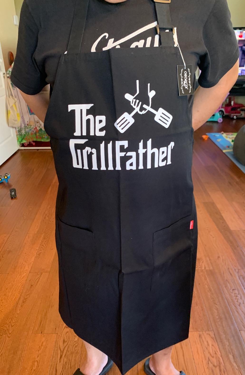 Funny Grilling Aprons for Men - BBQ Cooking Apron with 2 Pockets, Adjustable Neck Strap and 40