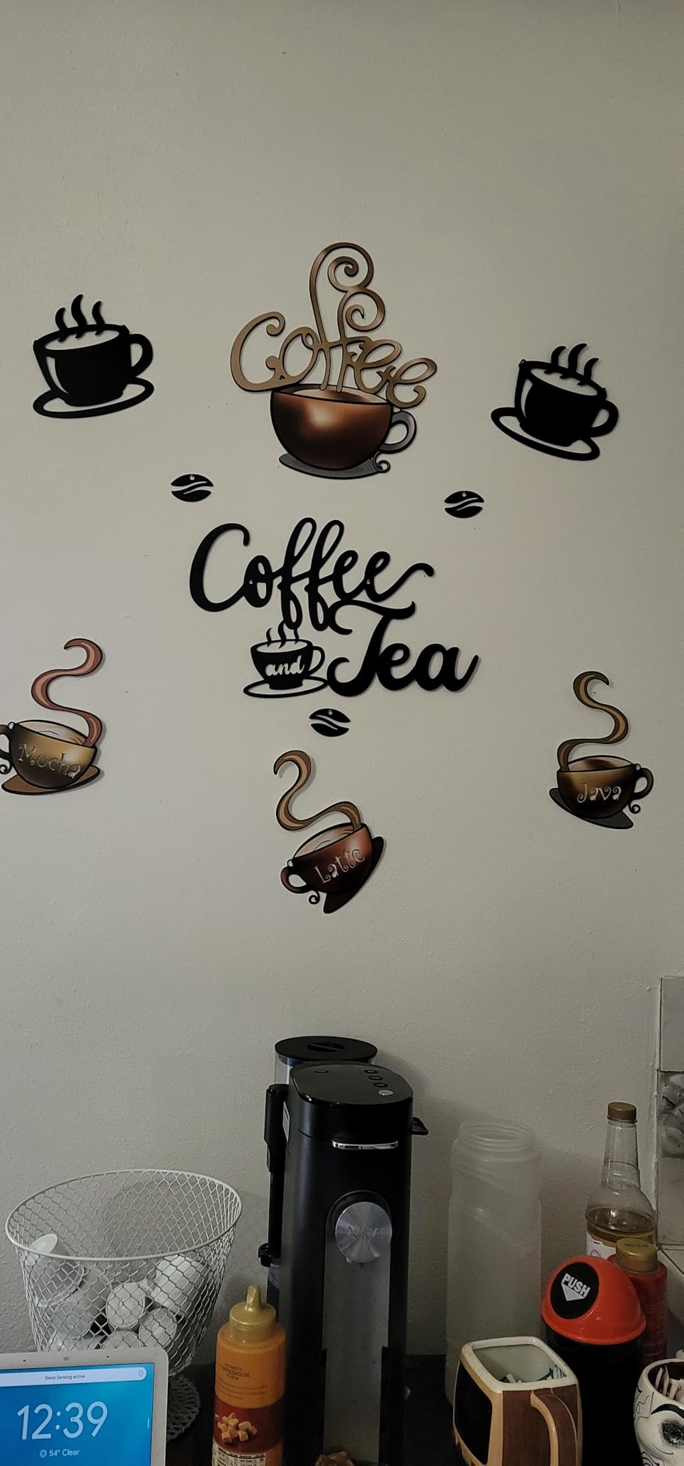 4 Pieces Metal Coffee Cup Wall Decor - Cafe Themed Wall Art Decoration customer photo 2