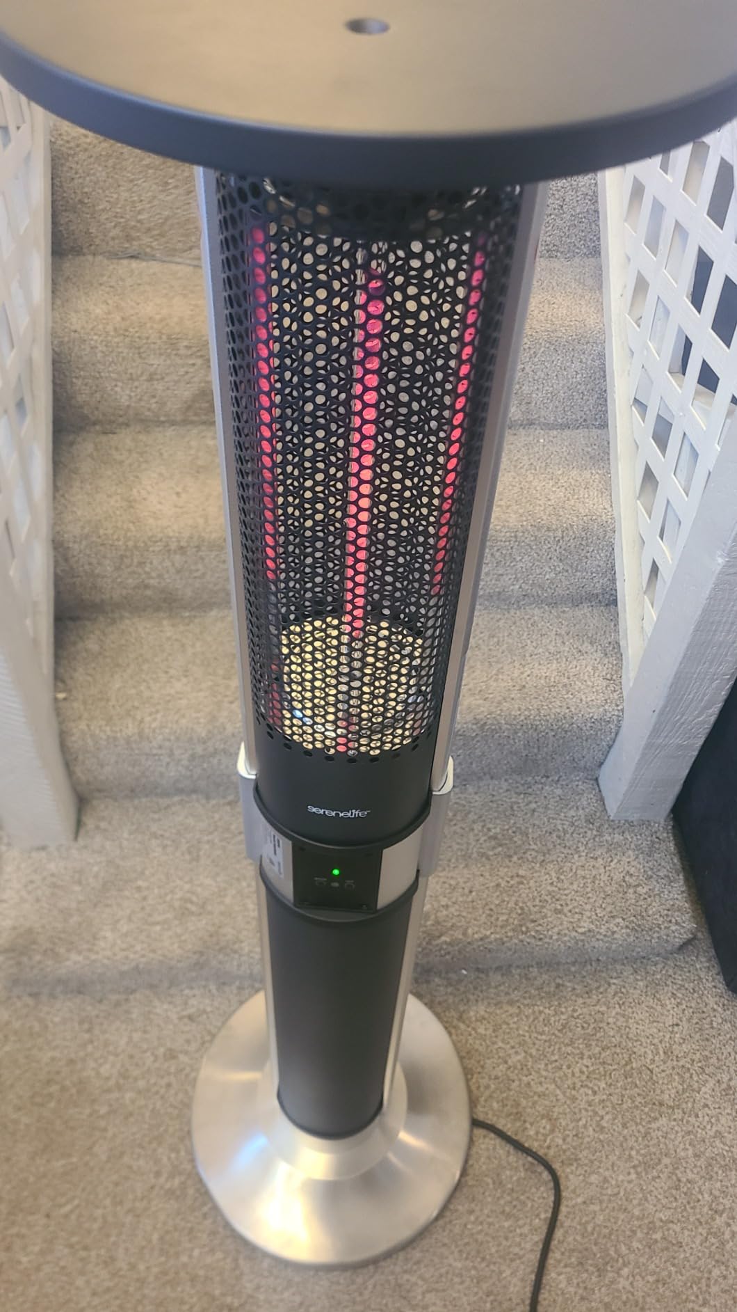 SereneLife Infrared Patio Heater, 1500W Electric with Remote Control, IP24 Approved, Anodized Aluminum Alloy Frame, Indoor/Outdoor for Restaurant, Backyard, Garage, Decks customer photo 1