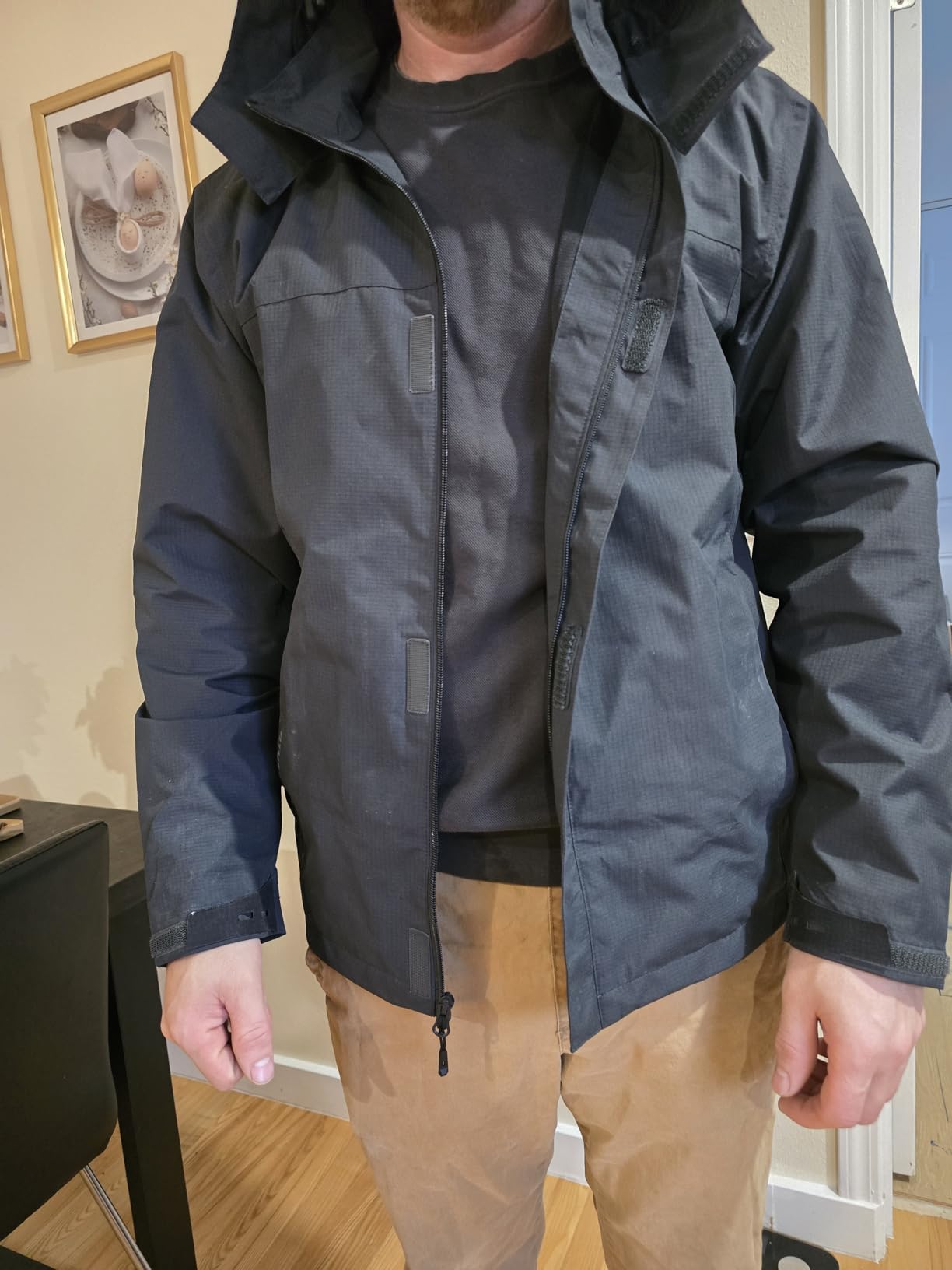 Men's Lightweight Waterproof Hooded Rain Jacket Outdoor Raincoat Shell Jacket for Hiking Travel customer photo 1