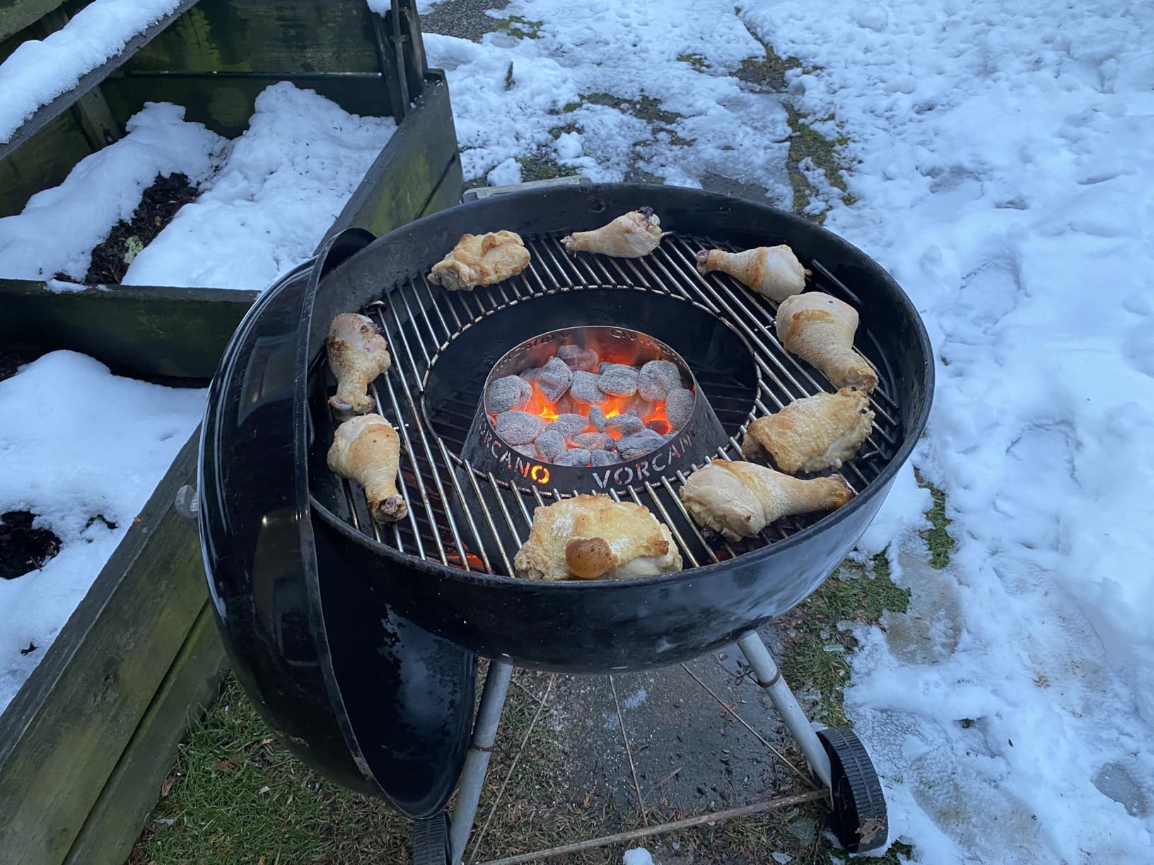 Vorcano BBQ Brand Stainless Steel Vortex Charcoal Grill Cone BBQ Accessory is Compatible with Weber Kettle, Big Green Egg, Kamado Joe customer photo 1