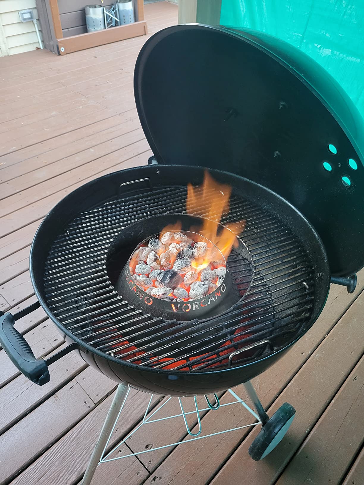 Vorcano BBQ Brand Stainless Steel Vortex Charcoal Grill Cone BBQ Accessory is Compatible with Weber Kettle, Big Green Egg, Kamado Joe customer photo 2