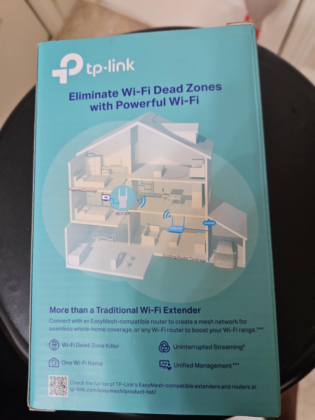 TP-Link AX1500 WiFi Extender Internet Booster(RE500X), WiFi 6 Range Extender Covers up to 1500 sq.ft and 25 Devices,Dual Band, AP Mode w/Gigabit Port, APP Setup, OneMesh Compatible customer photo 1