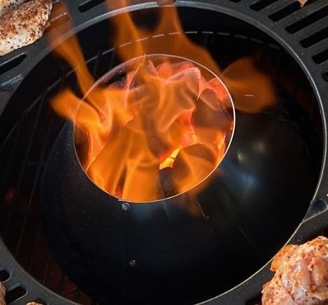 onlyfire Stainless Steel Charcoal Briquet Holder, BBQ Whirlpool Charcoal Grill Cone for Weber 22