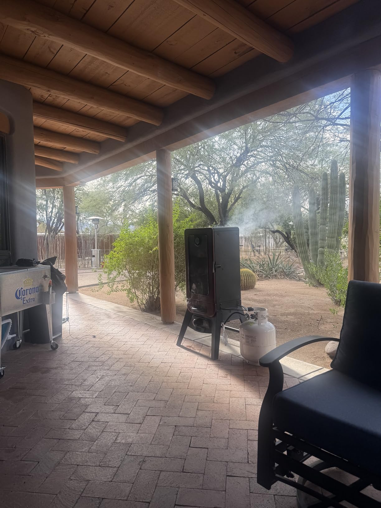 Pit Boss 3-Series Gas Vertical Smoker, Red Hammertone - 10773 customer photo 2