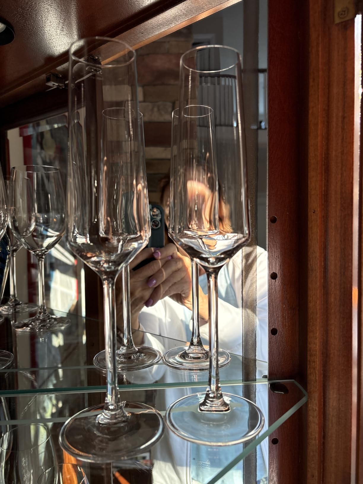 BACLIFE Champagne Flutes - Hand Blown Elegant Champagne Glasses Set of 6 - Unique Gift for Mother's Day, Birthday, Wedding - Ideal for Wine Tasting, Daily Use - 7.5 oz, Clear customer photo 1