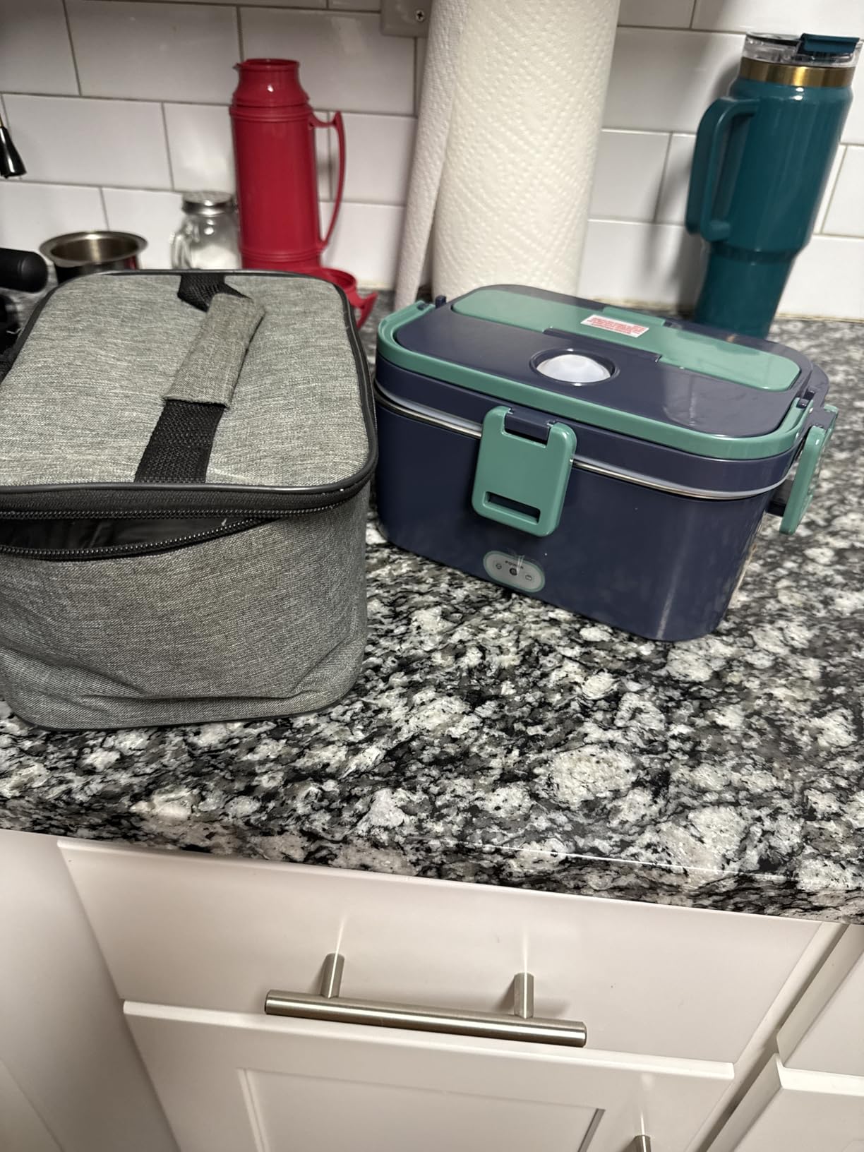 Buddew Electric Heated Lunch Box, 80W Fast Heating, 1.5L Food-Grade 304 Stainless Steel, 12V/24V/110V Portable Food Warmer for Car Truck Office Adults, Lonchera Electrica Portatil (Green) customer photo 2
