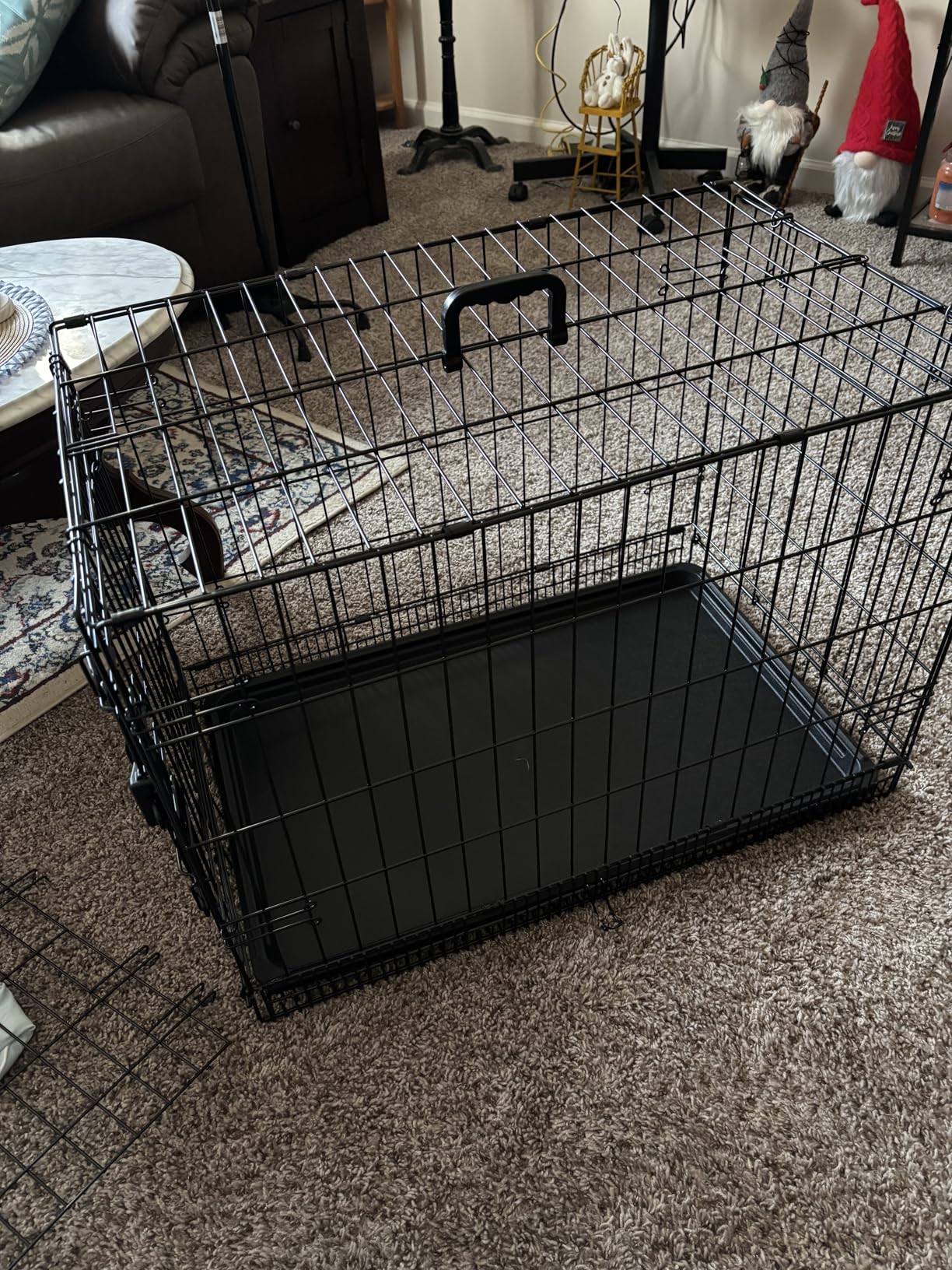 Amazon Basics Portable, Foldable Metal Wire Dog Crate with Removable Tray, Single Door, Divider Panel, Quick Setup, 30 x 19 x 21 in, Black customer photo 2