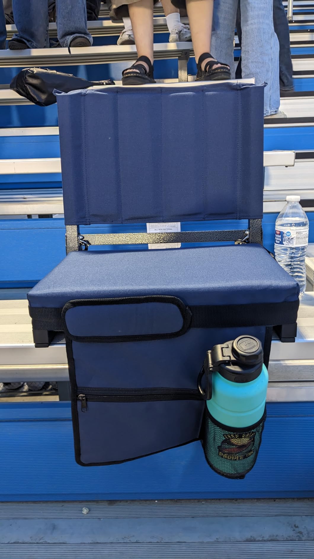 SPORT BEATS Stadium Seats with Back Support Bleacher Chairs with Back and Cushion Thick Padded Bleacher Seats Includes Shoulder Strap Black 1pc Regular - 17