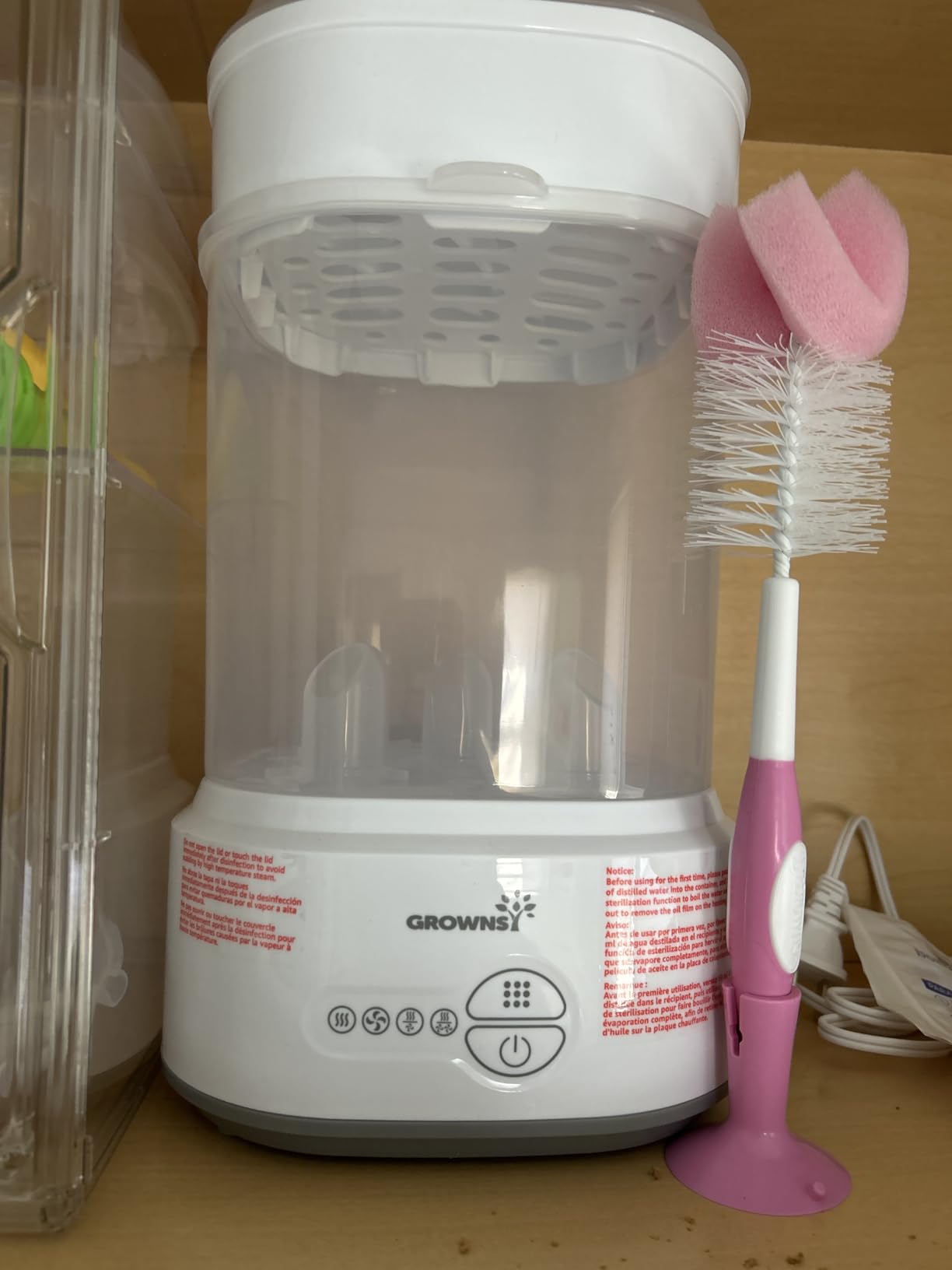 GROWNSY Bottle Sterilizer and Dryer, Compact Electric Steam Baby Bottle Sterilizer (Esterilizador de Biberones), Bottle Sanitizer for Baby Bottles, Pacifiers, Pump Parts customer photo 1