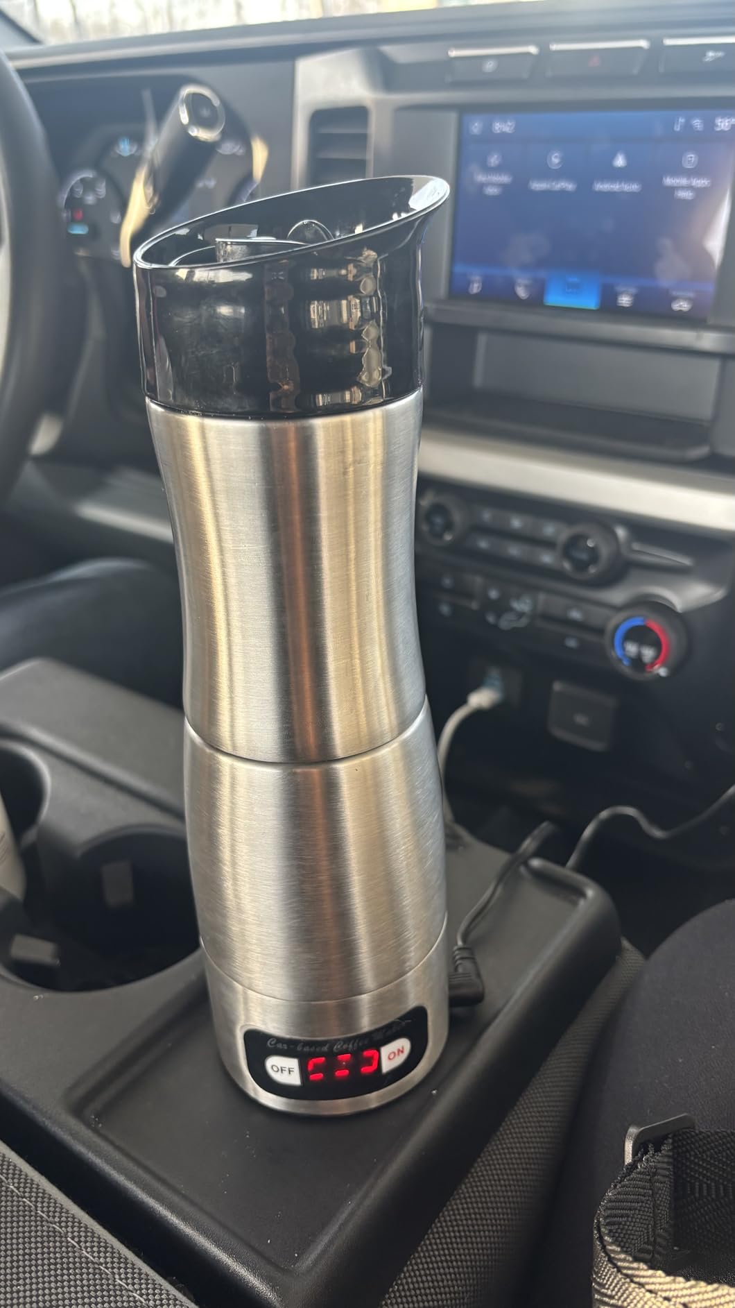 12V Coffee Maker for Car, Portable Coffee Maker with 24V for Truck, Stainless Steel Self-Heating 150ml Car Espresso Machine for Camping, RV, Travel customer photo 1