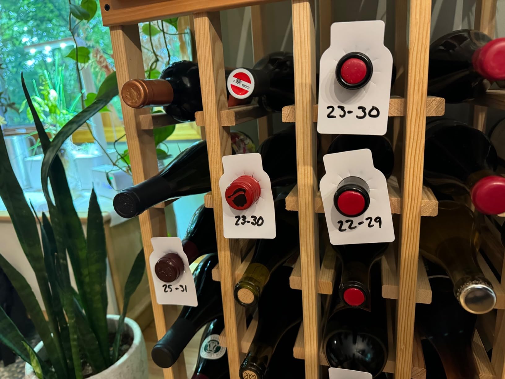 ZOOFOX 500 Pack Reusable Wine Bottle Tag, Plastic Wine Cellar Labels for Wine Racks Marker customer photo 1