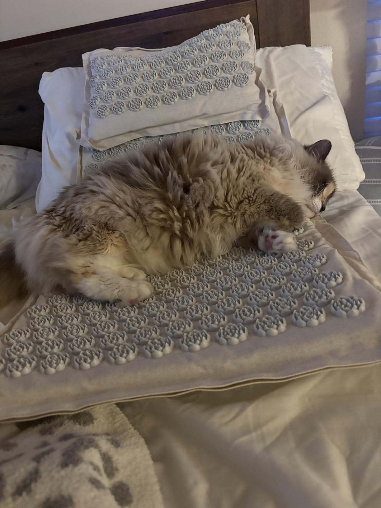 UNMERA Acupressure Mat and Pillow Set, Natural Eco Linen & Coconut Fiber Filling customer photo 2
