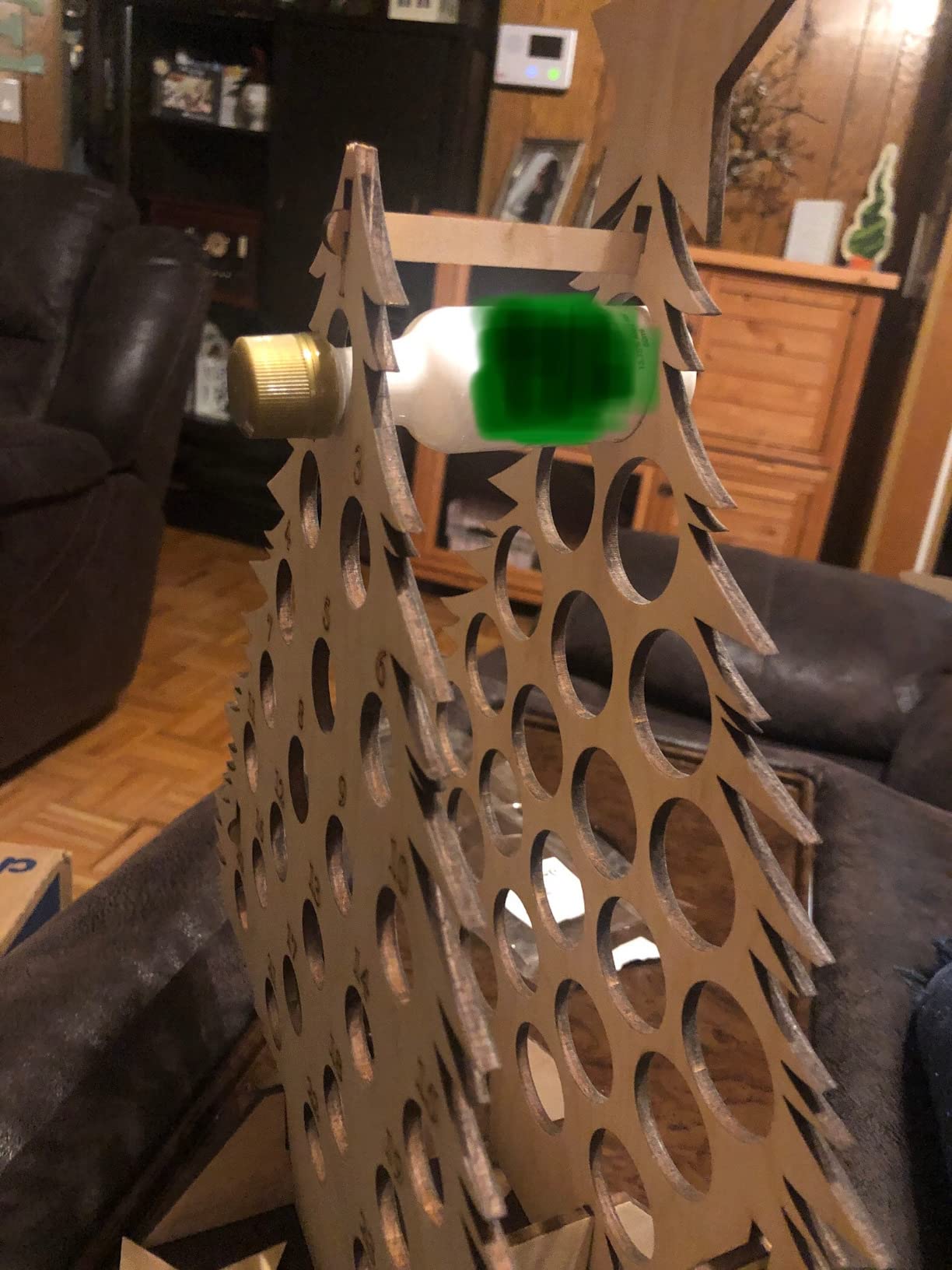 Alcohol Advent Calendar 2025 Adults - Unique Wooden Christmas Countdown Calendar Holds Mini Alcohol Bottles for Whiskey, Bourbon, Gin, Rum, or Wine - Display Only customer photo 2
