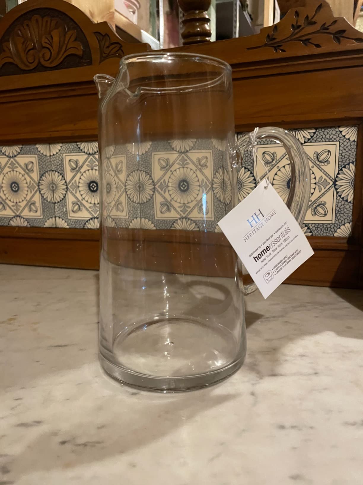 Glass Water Pitcher with Spout - Elegant Serving Carafe for Water, Juice, Sangria, Lemonade, and Cocktails - Crystal-Clear Glass Beverage Pitcher customer photo 1