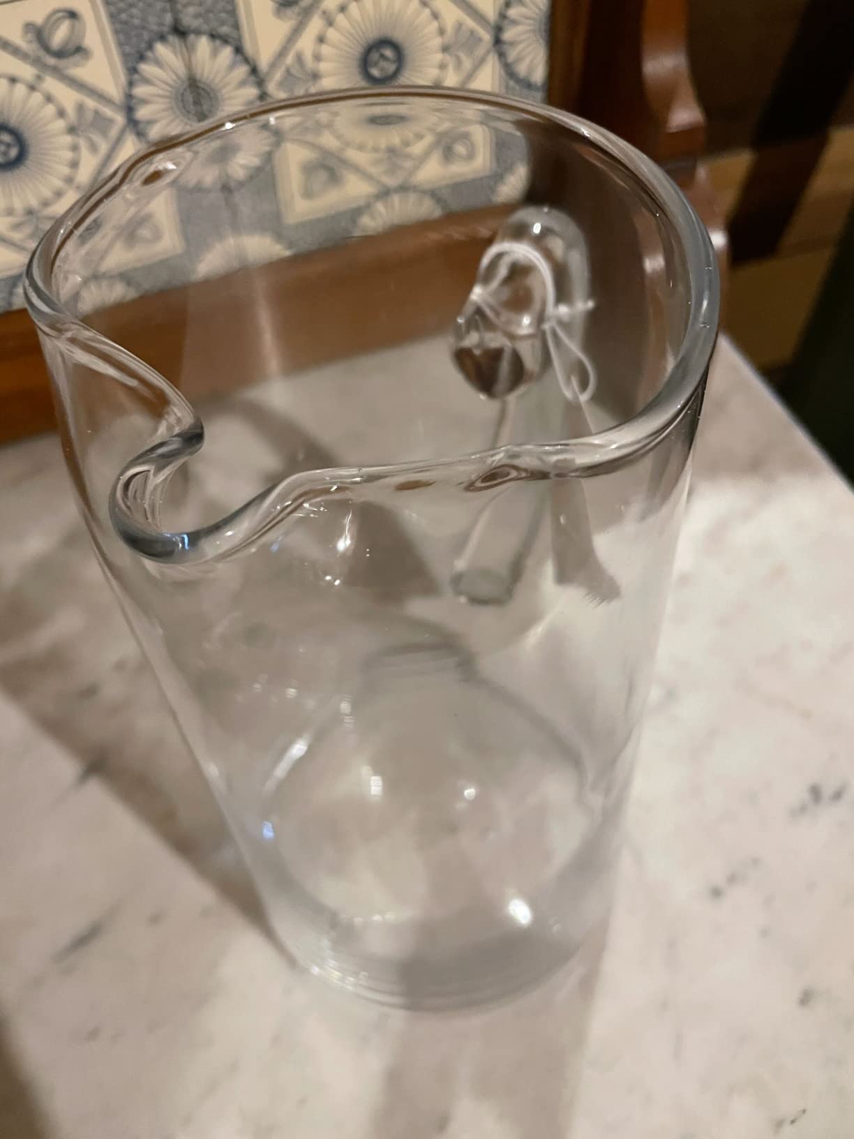 Glass Water Pitcher with Spout - Elegant Serving Carafe for Water, Juice, Sangria, Lemonade, and Cocktails - Crystal-Clear Glass Beverage Pitcher customer photo 2