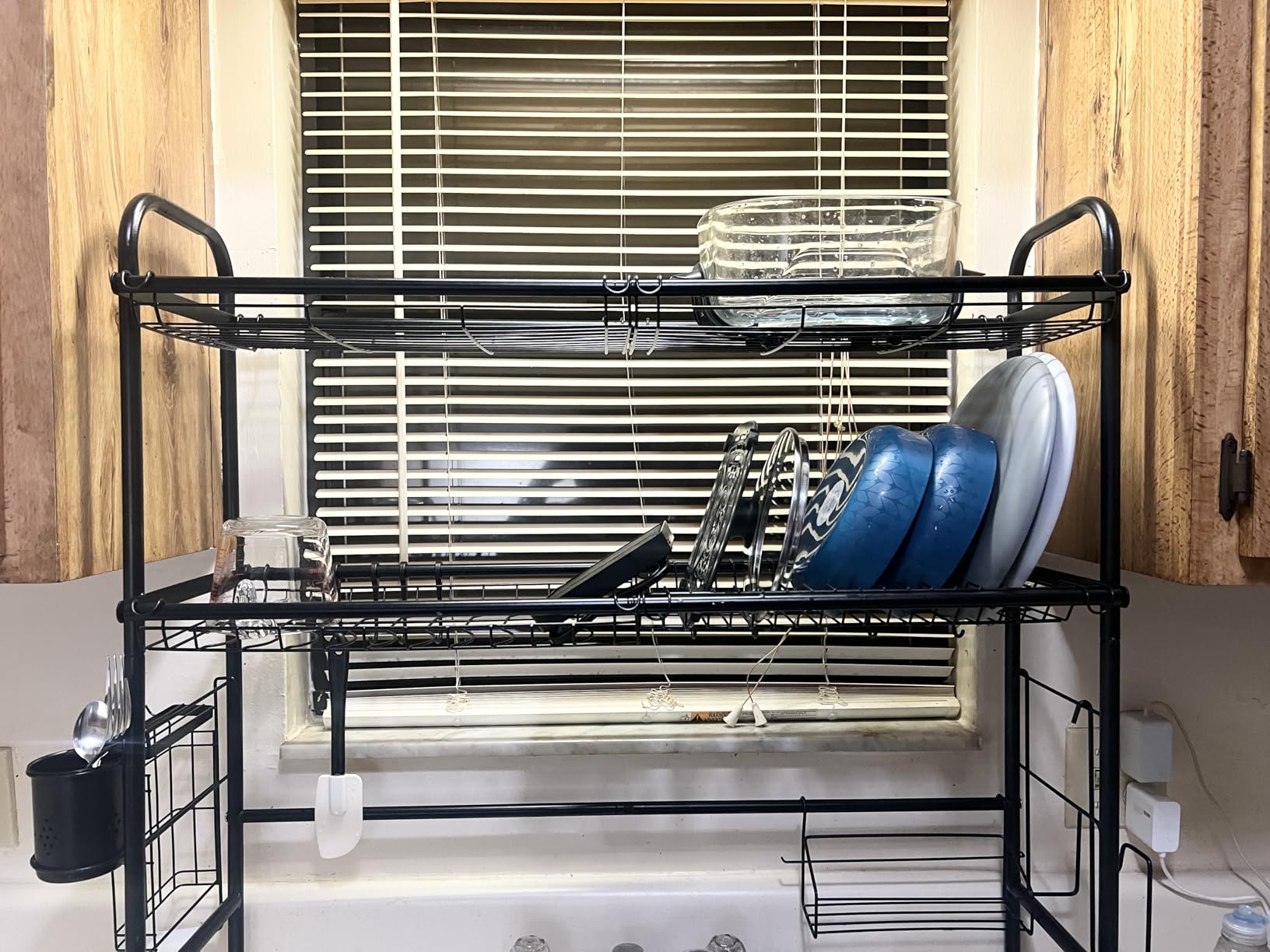 HOWDIA Stainless Steel 2-Tier Over The Sink Dish Drying Rack with Utensil Holder, Large, for Kitchen Counter customer photo 2
