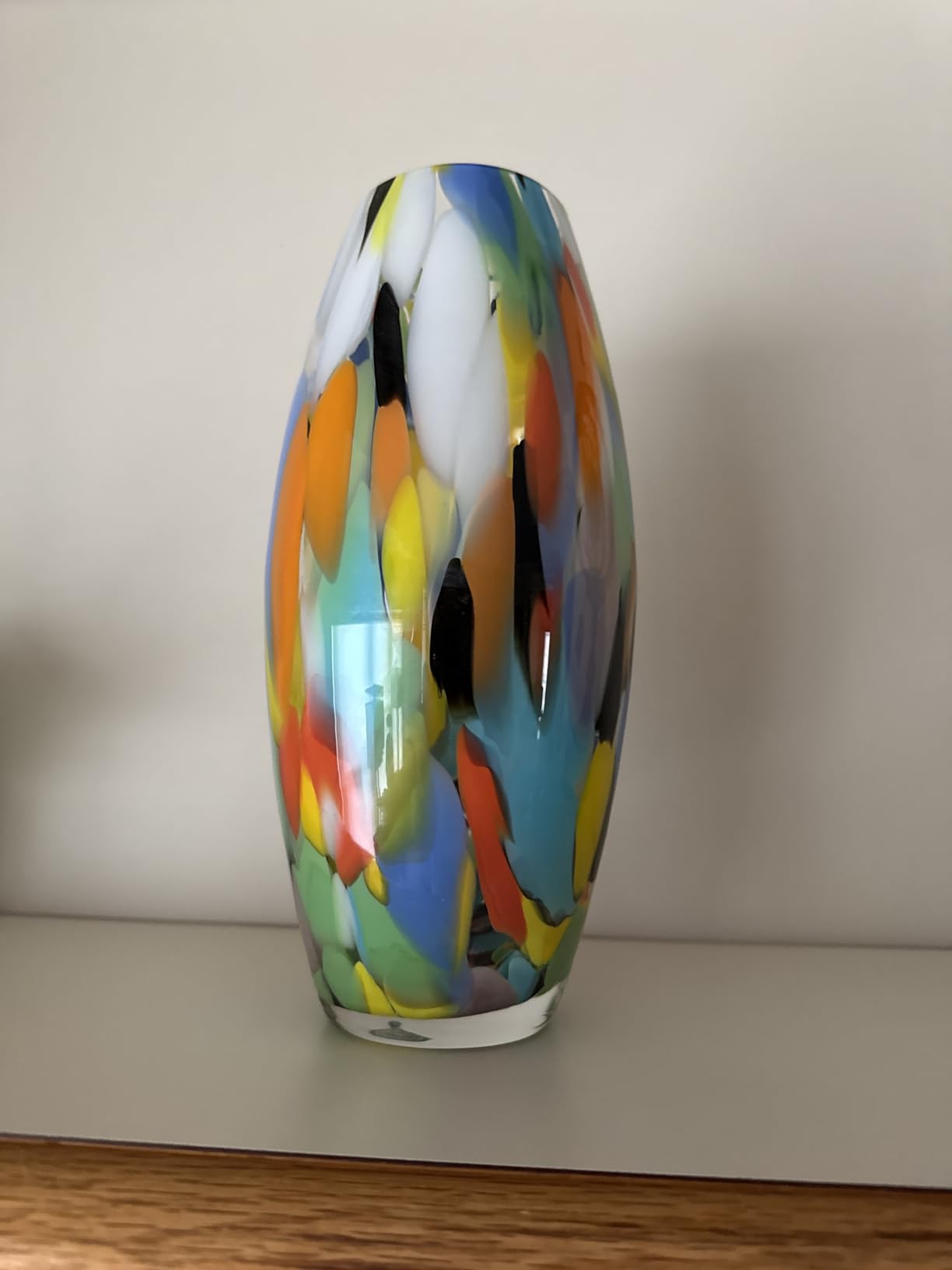 Ca D Oro Colored Glass Vase Confetti Effect Hand Blown Murano-Style Art Glass for Flower, Room Decoration and Centerpiece - Model Nº 83 customer photo 1